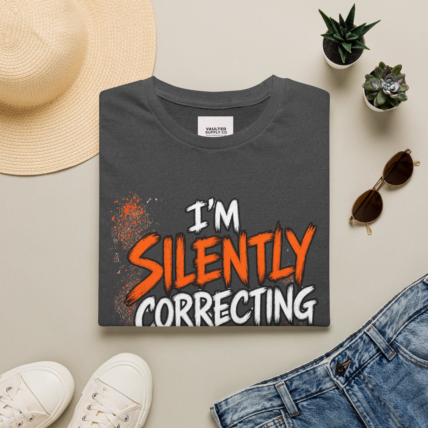 Grammar Humor T-Shirt — "I'm Silently Correcting Your Grammar"