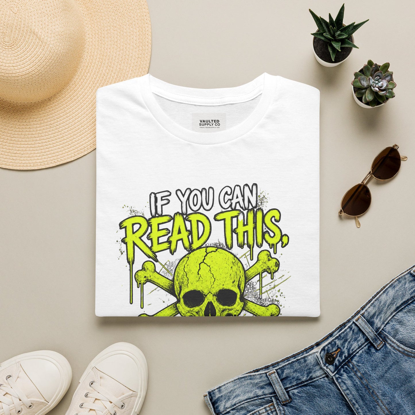 Skull 'If You Can Read This You're Too Close' T-Shirt