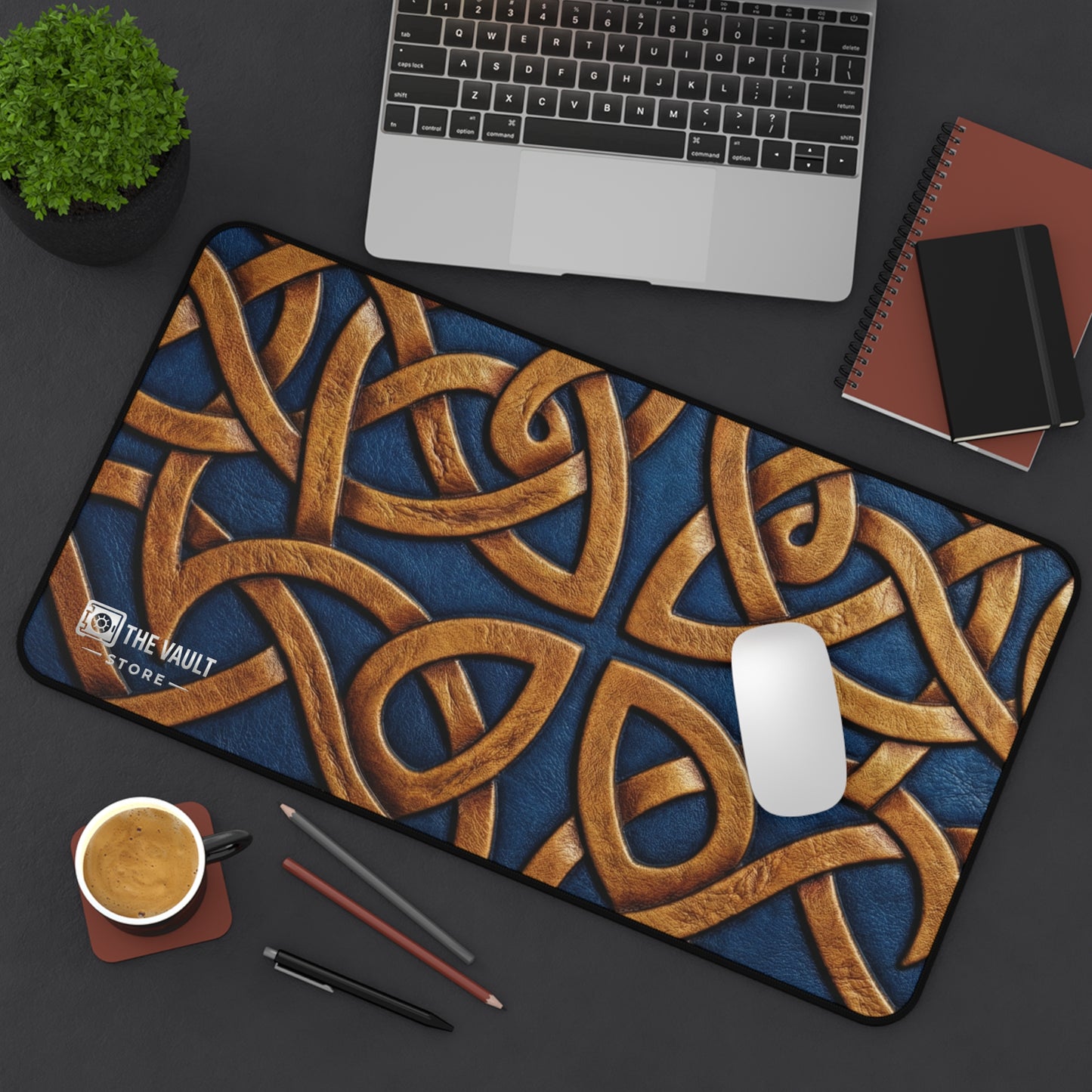 Embossed Leather Celtic Knot Desk Mat