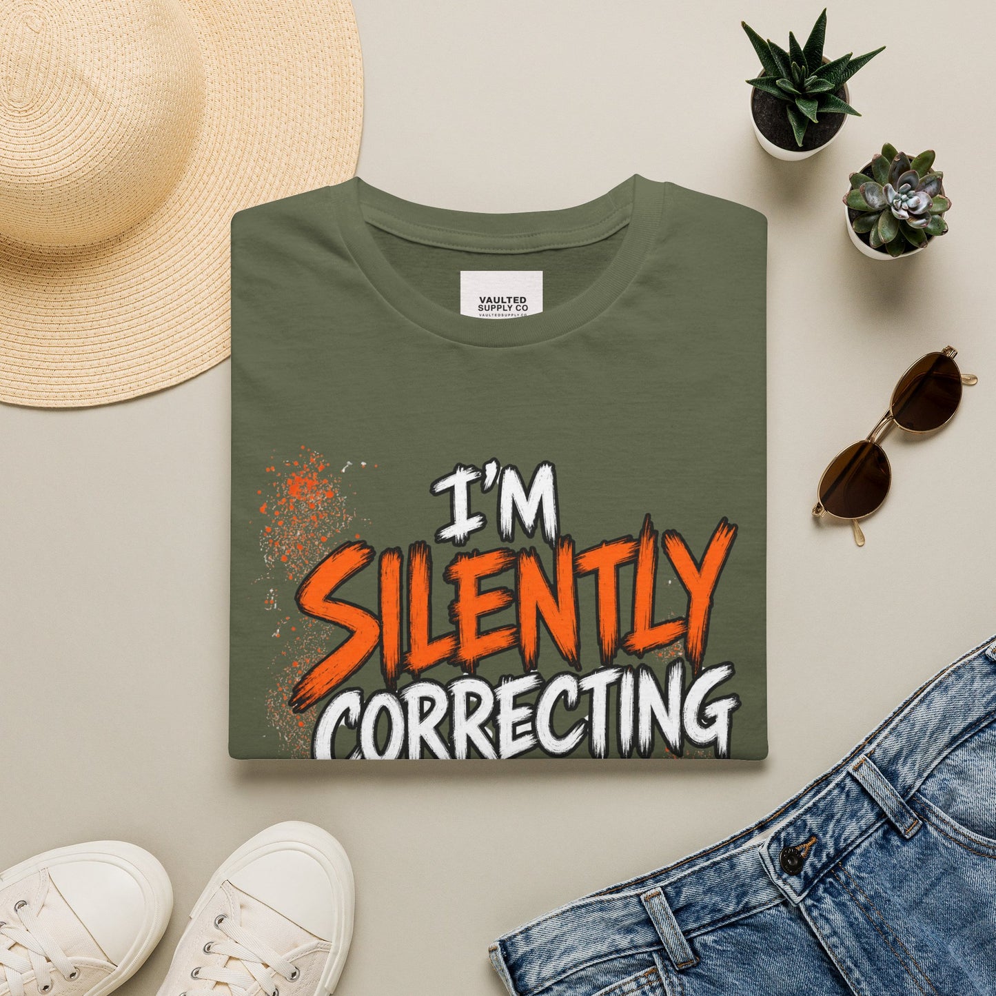 Grammar Humor T-Shirt — "I'm Silently Correcting Your Grammar"