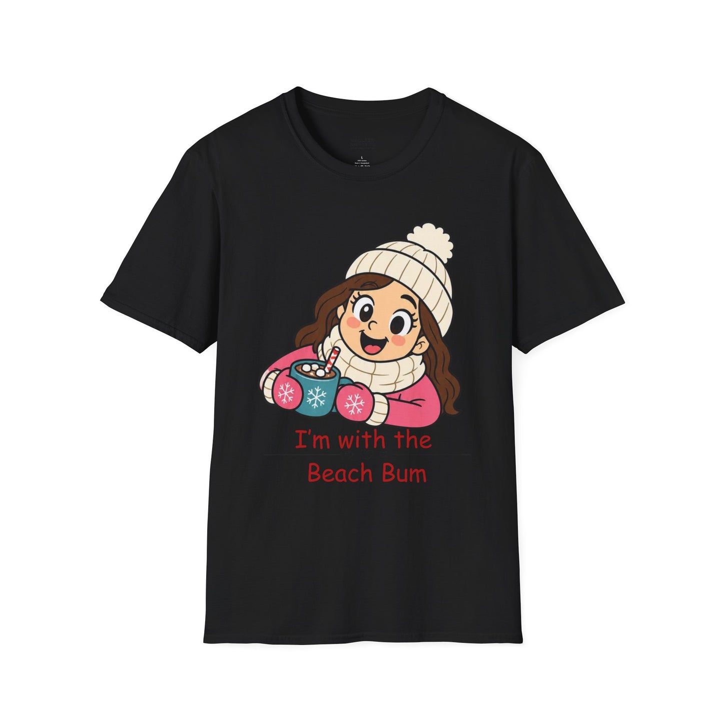 Cute Winter Girl T-Shirt — "I'm with the Beach Bum" Graphic Tee