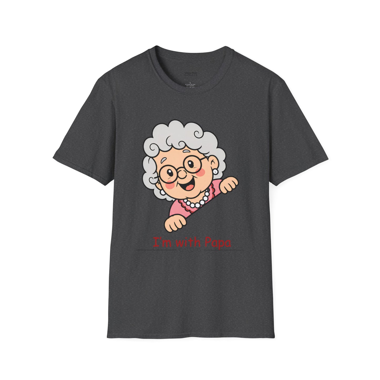 Grandma Cartoon T-Shirt — "I'm with Papa" Cute Family Tee
