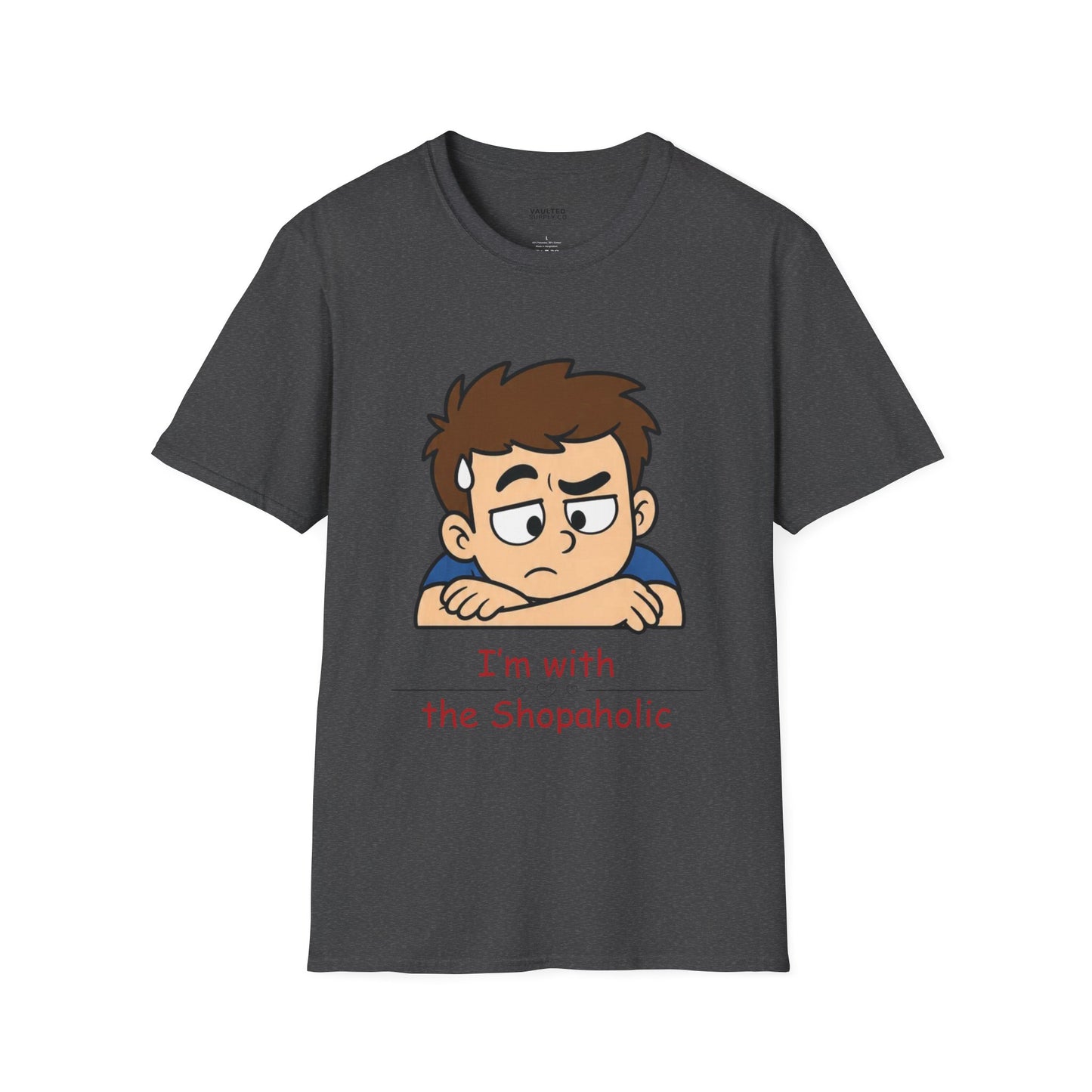 Funny "I'm With the Shopaholic" T-Shirt — Cute Peekaboo Cartoon Tee