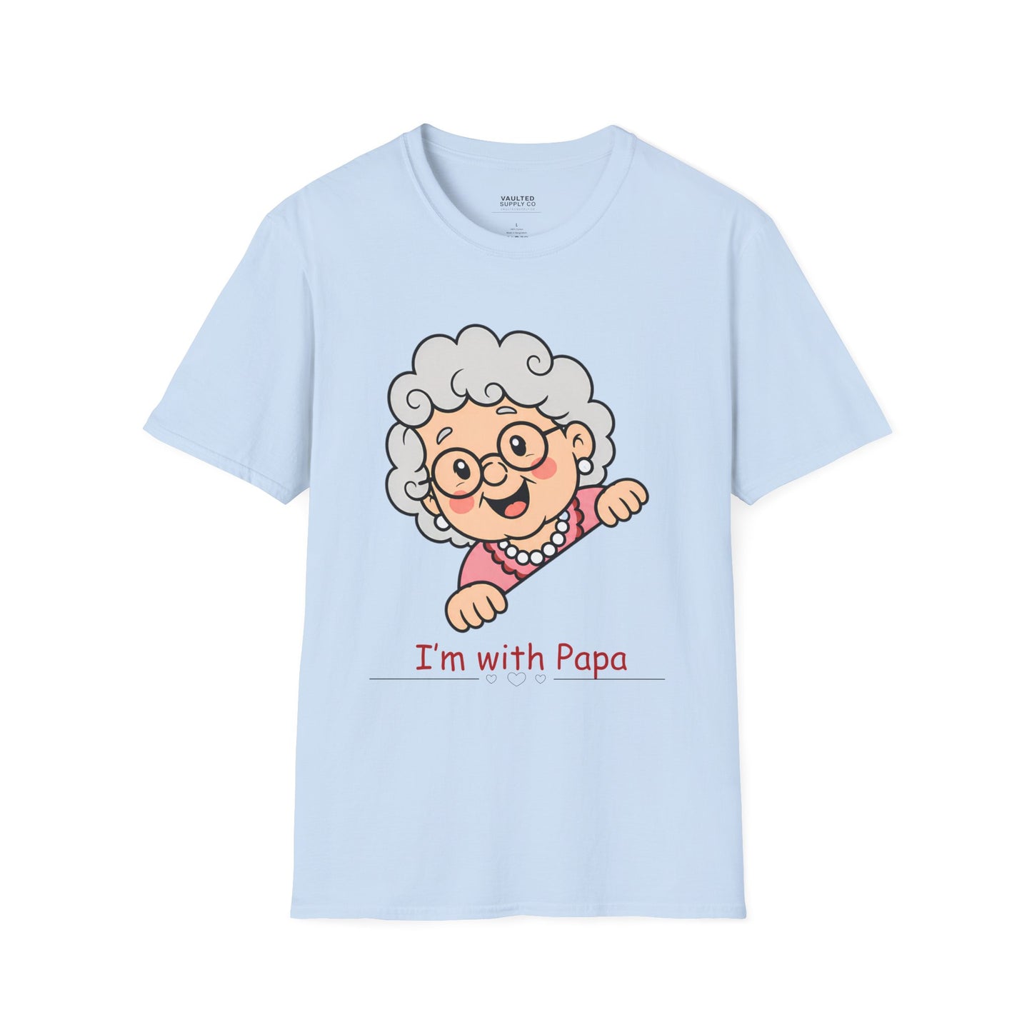Grandma Cartoon T-Shirt — "I'm with Papa" Cute Family Tee