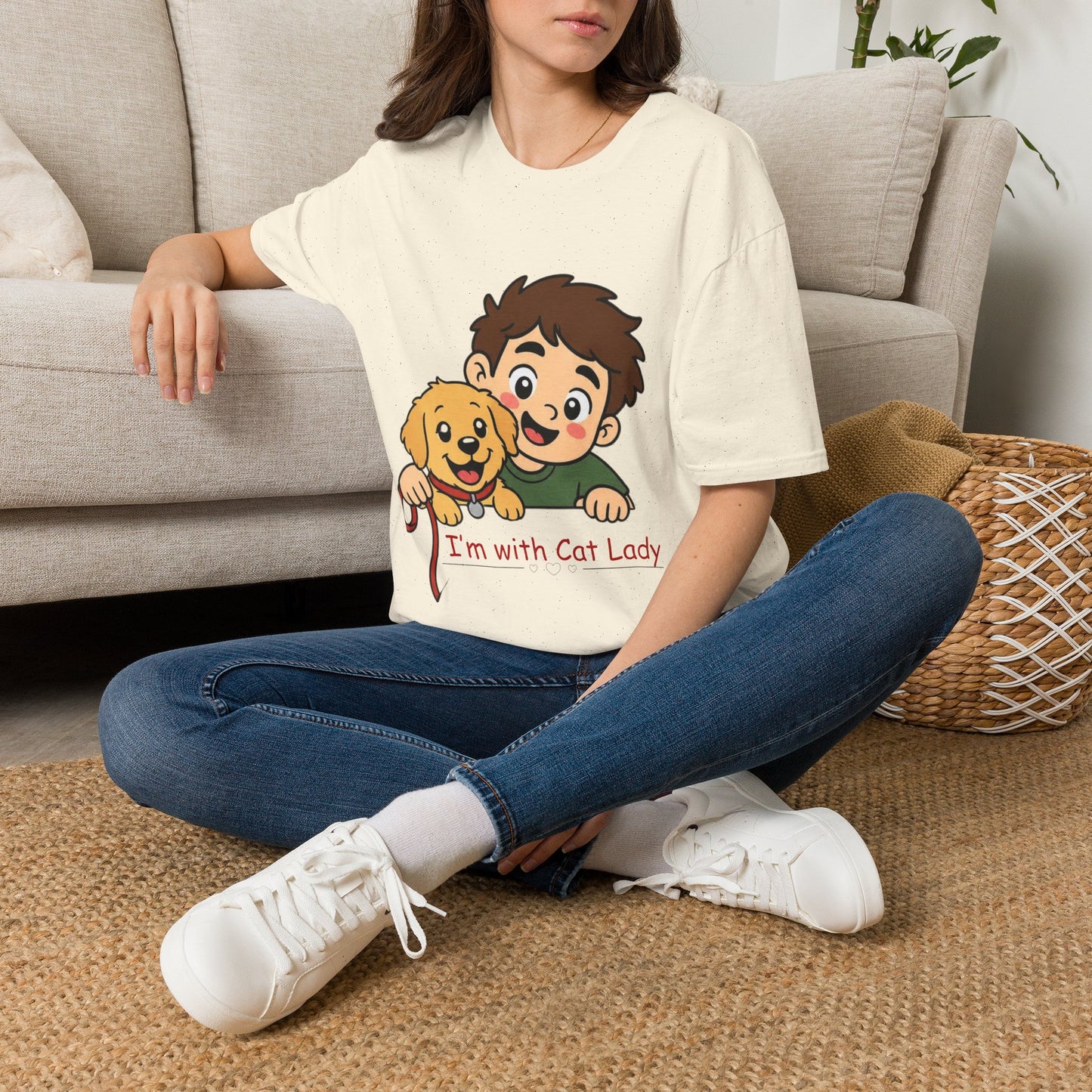 I'm With Cat Lady T-Shirt — Cute Cartoon Pet Lover Tee