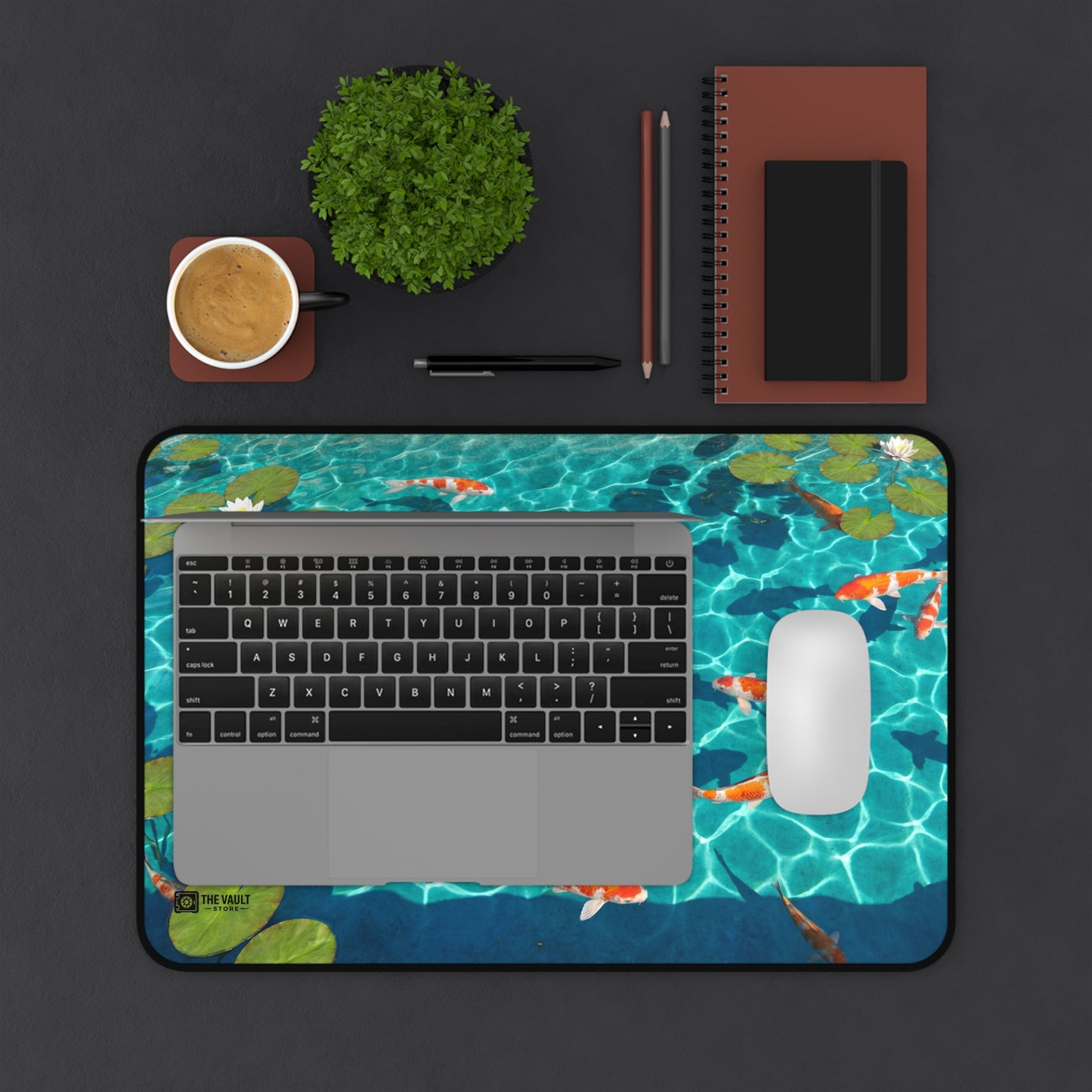 Koi Fish Pond Desk Mat