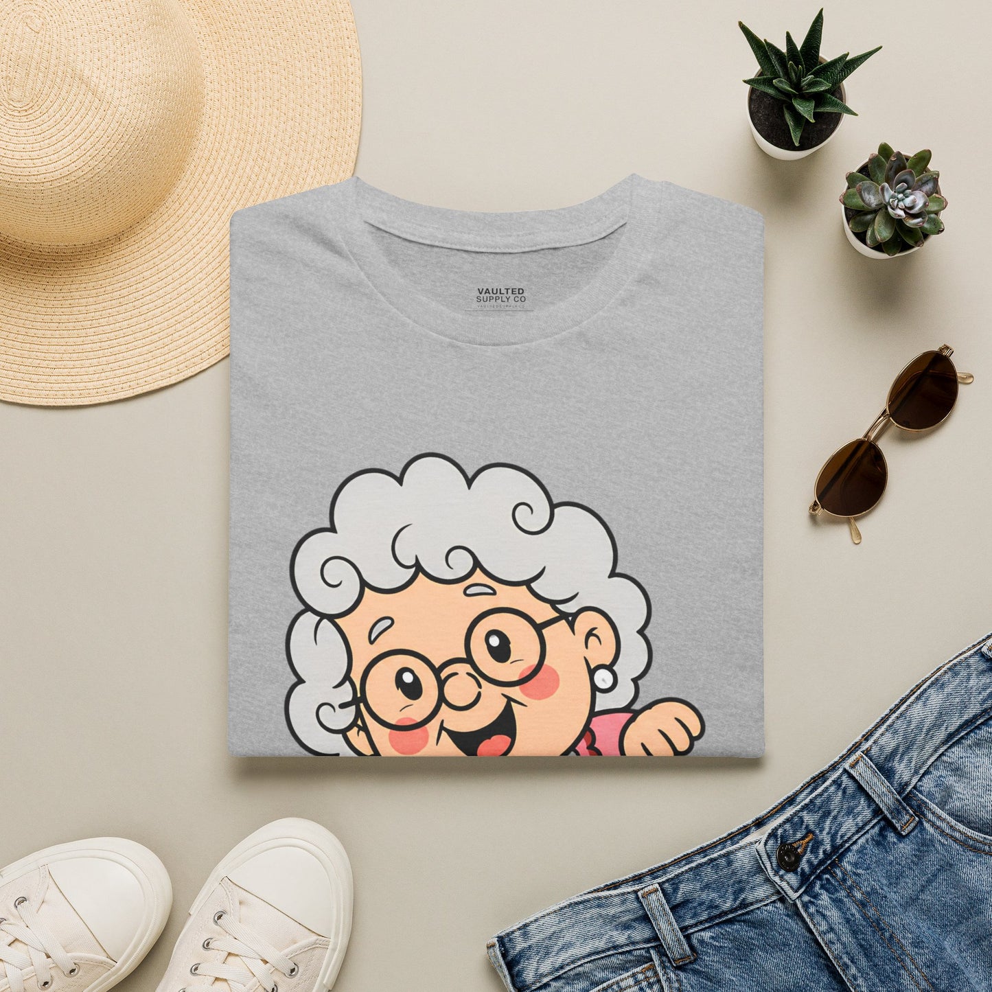 Grandma Cartoon T-Shirt — "I'm with Papa" Cute Family Tee