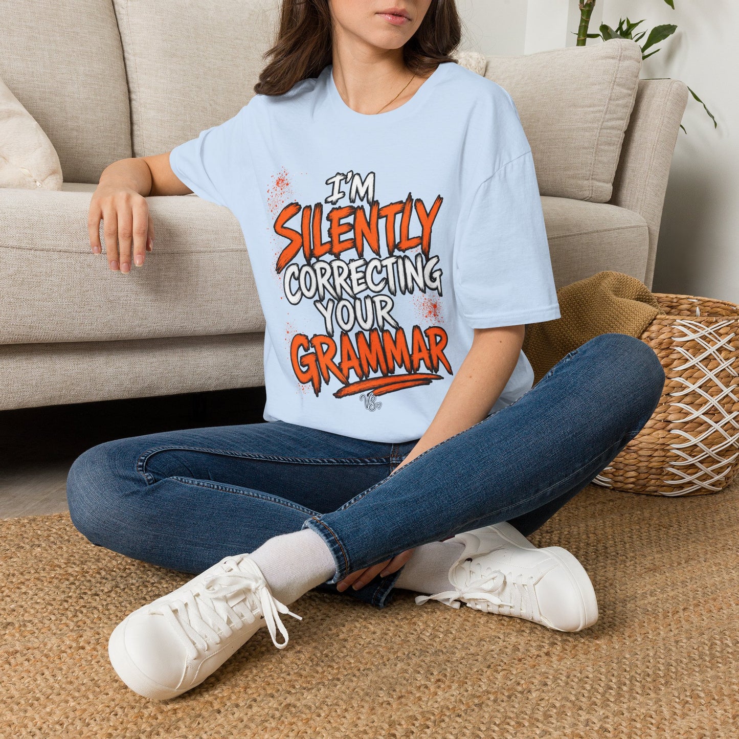 Grammar Humor T-Shirt — "I'm Silently Correcting Your Grammar"