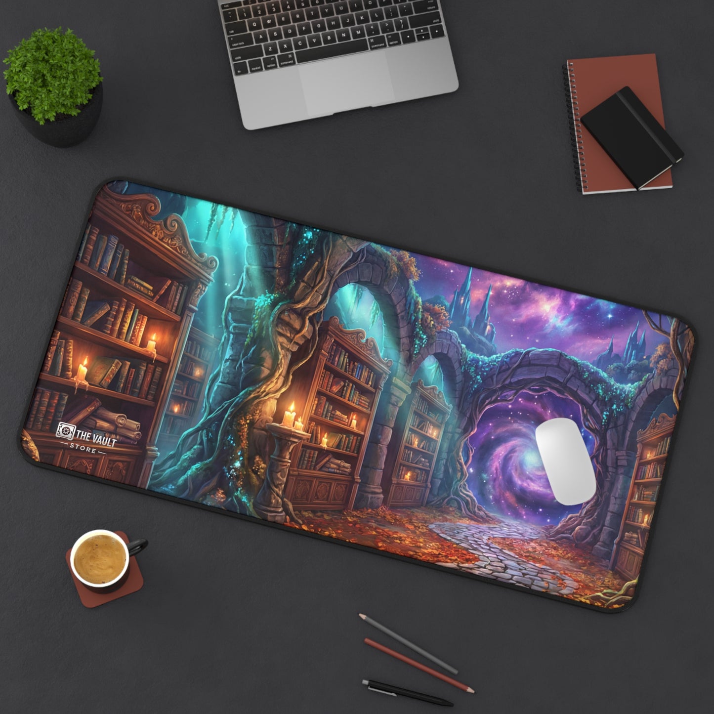 Cosmic Library Portal Desk Mat