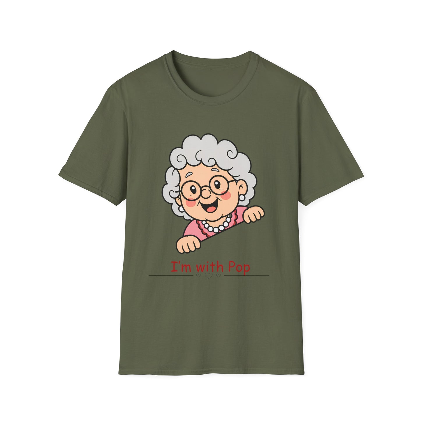 Grandma Peeking T-Shirt — Cute "I'm with Pop" Graphic Tee