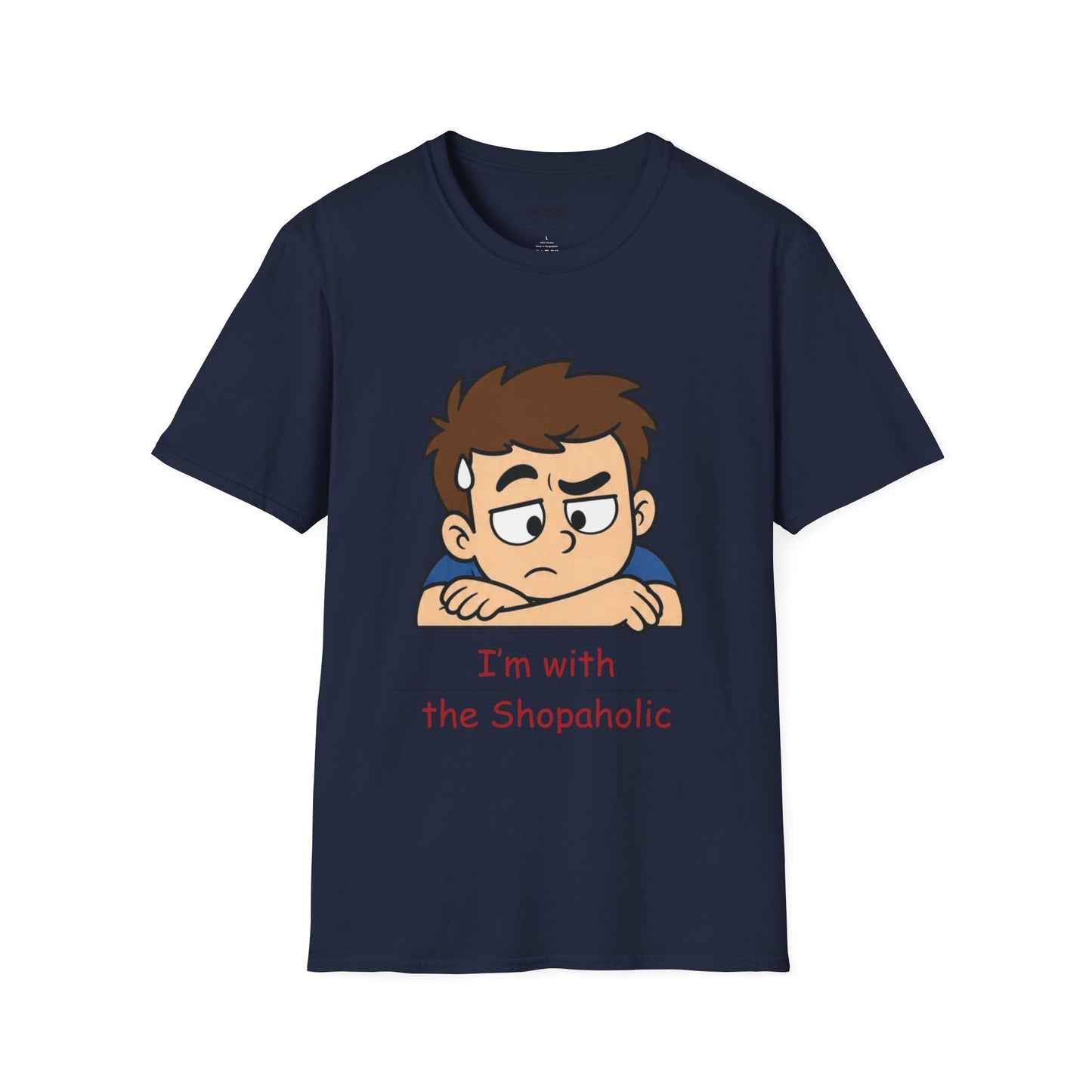Funny "I'm With the Shopaholic" T-Shirt — Cute Peekaboo Cartoon Tee