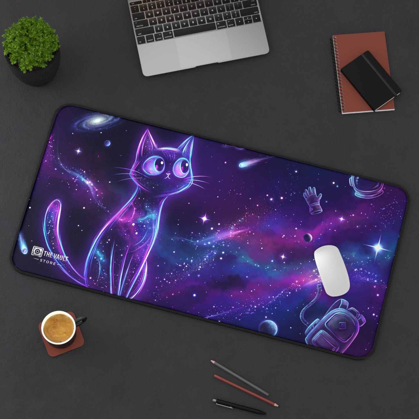Midnight Cat Dreams Desk Mat