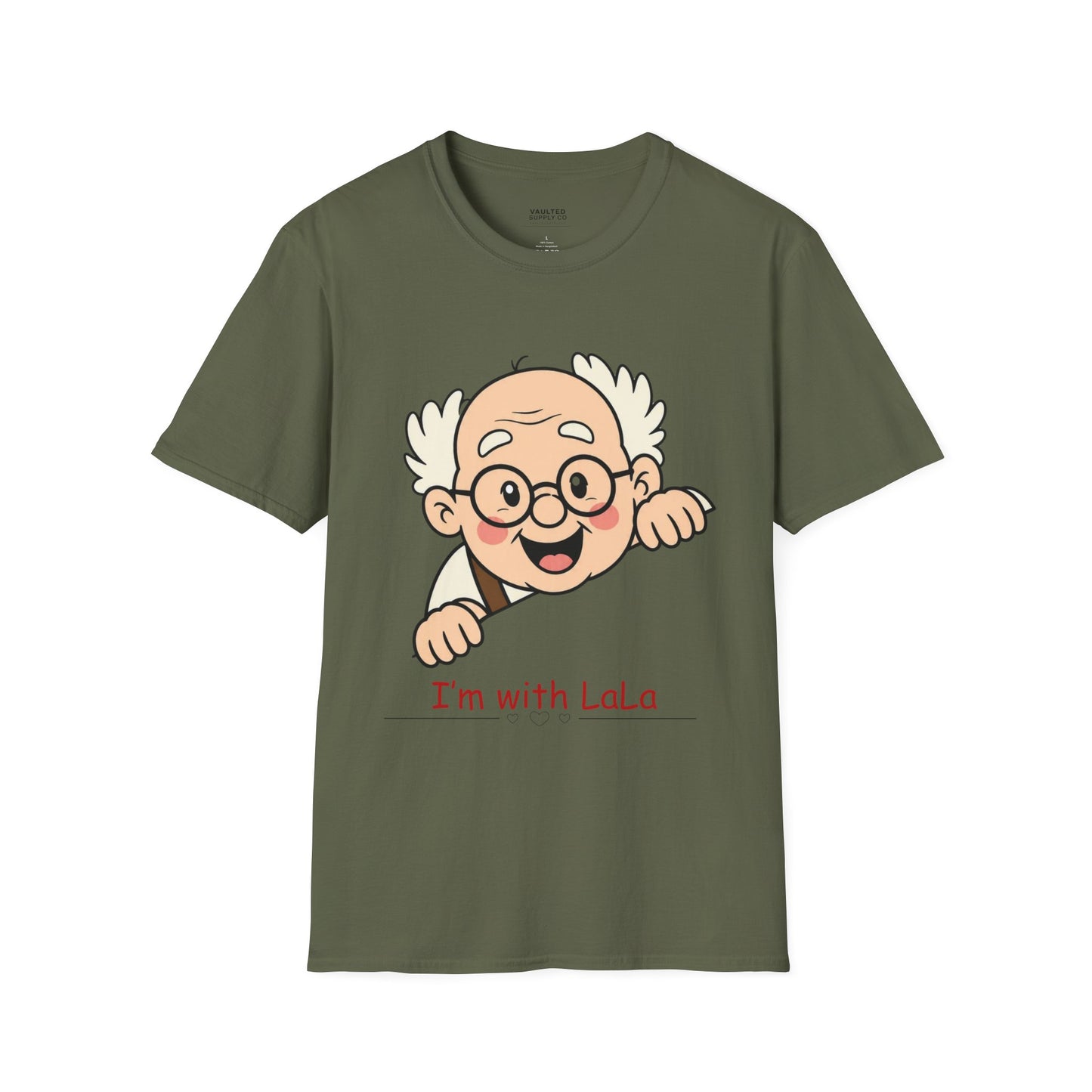 Grandpa Peeking T-Shirt — "I'm with LaLa" Cute Retro Grandpa Graphic Tee