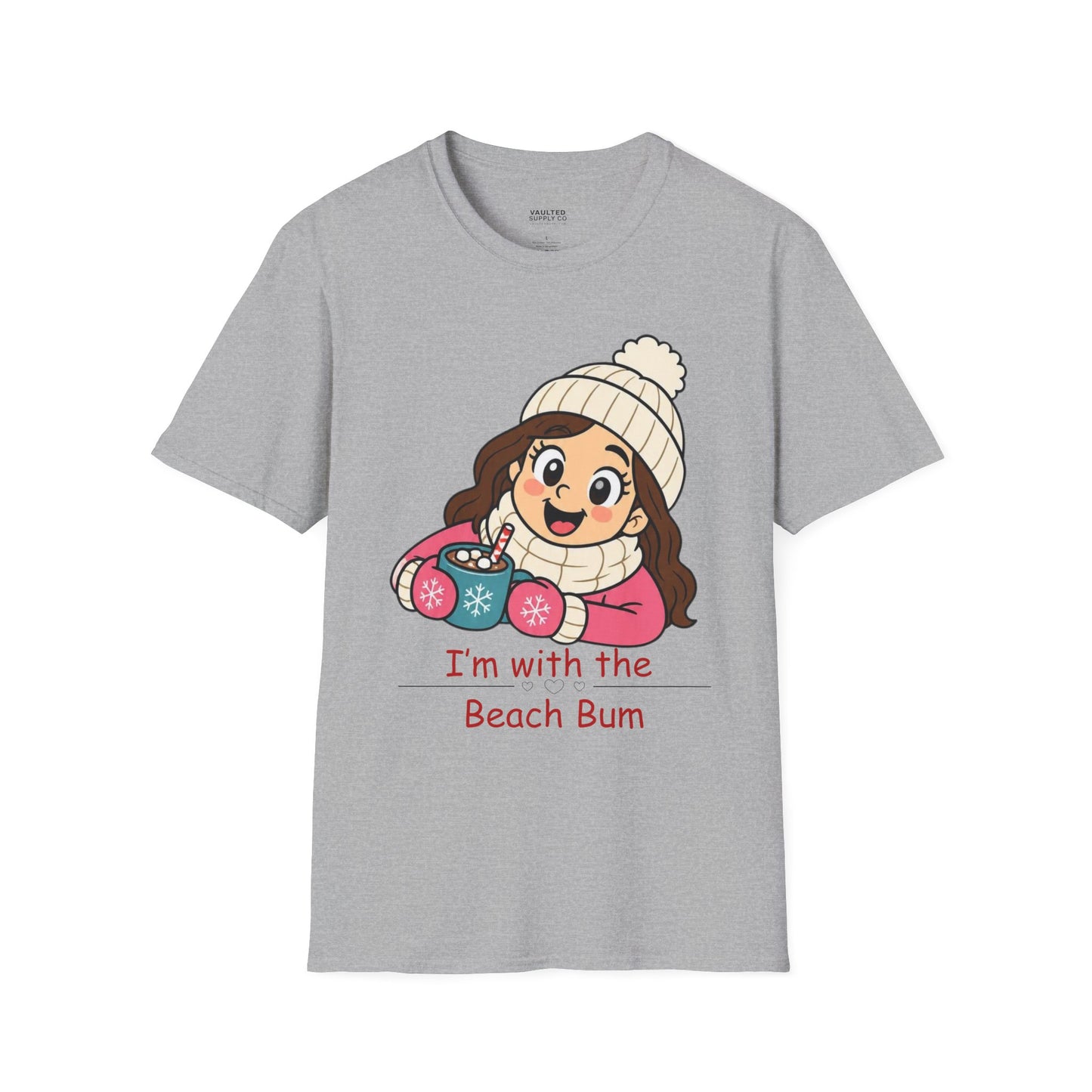 Cute Winter Girl T-Shirt — "I'm with the Beach Bum" Graphic Tee