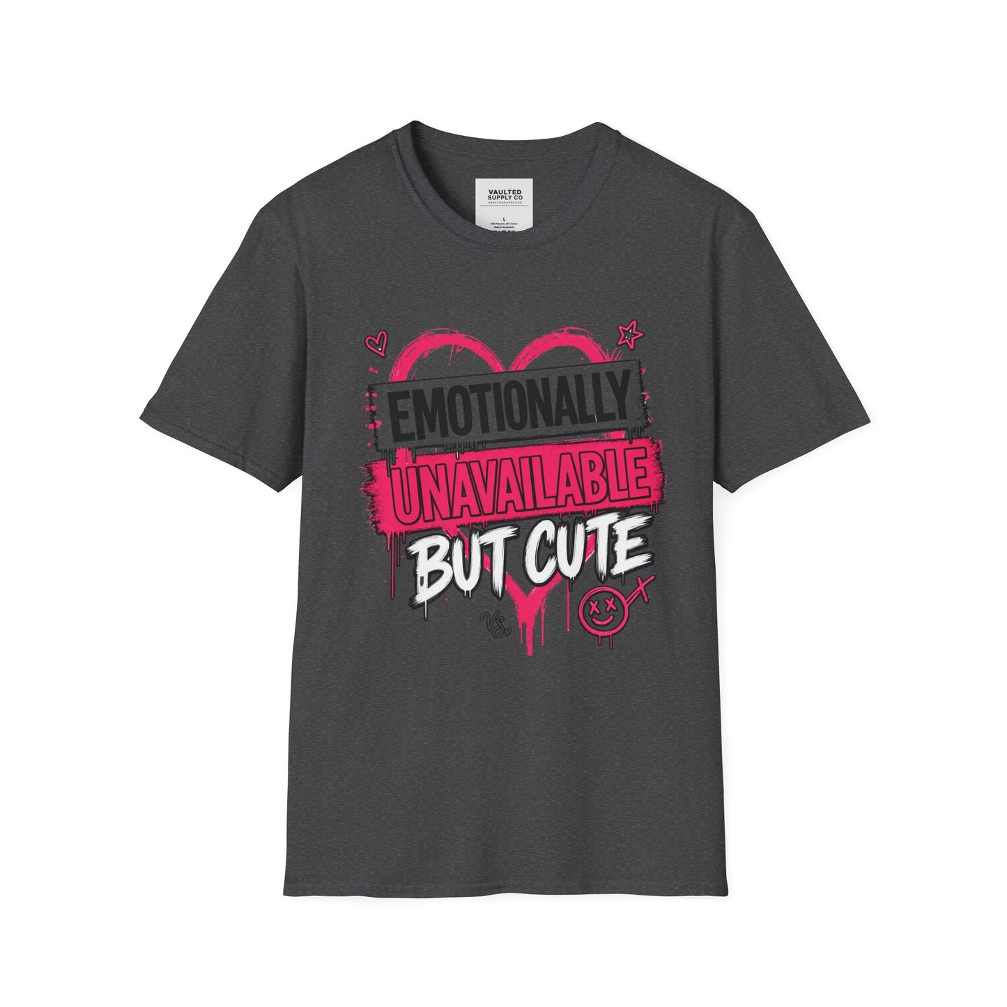 T-Shirt — "Emotionally Unavailable But Cute" Graphic Tee