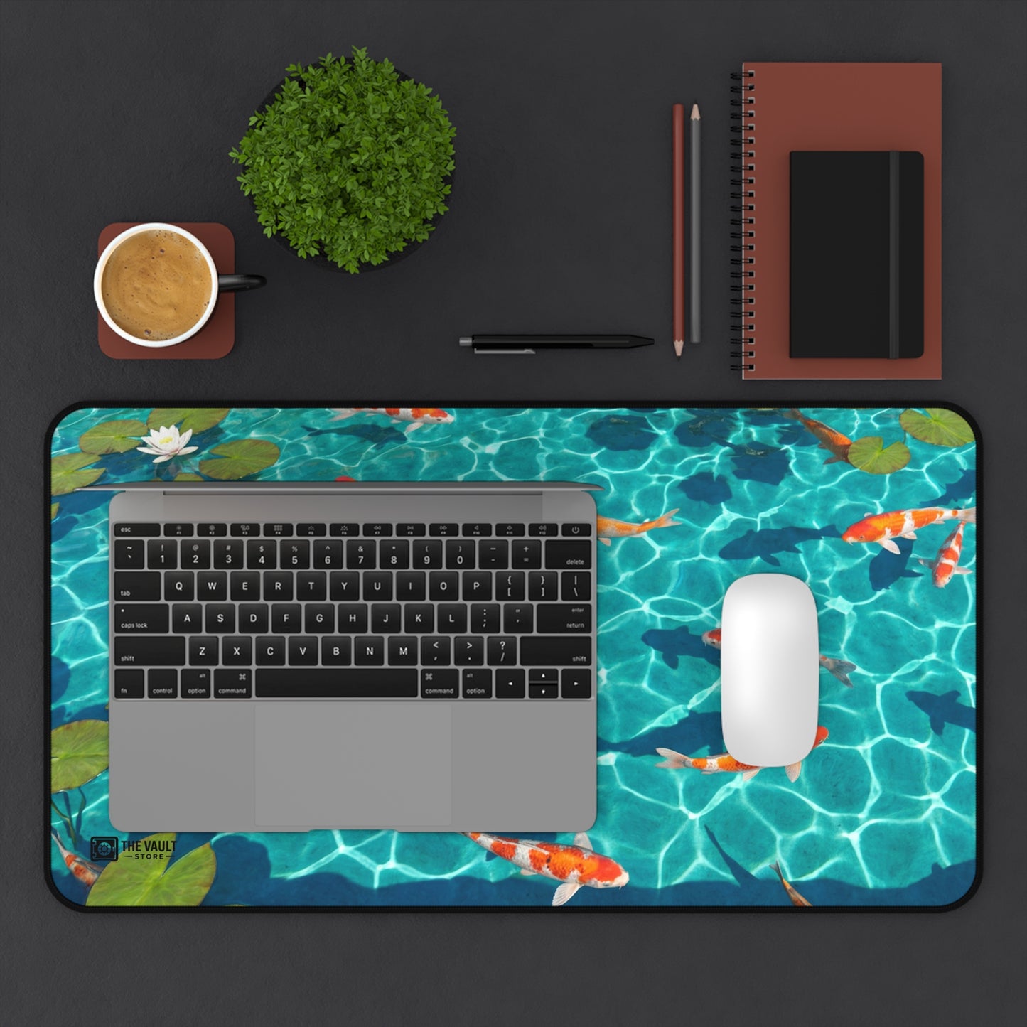 Koi Fish Pond Desk Mat