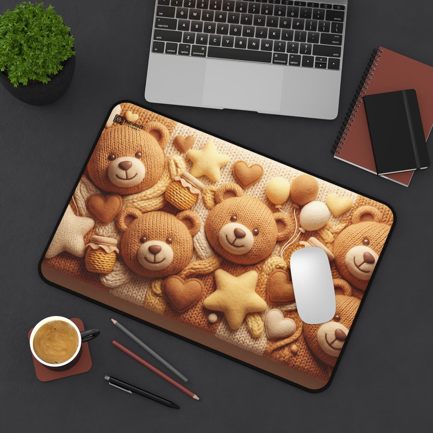 Cute Teddy Cookie Desk Mat