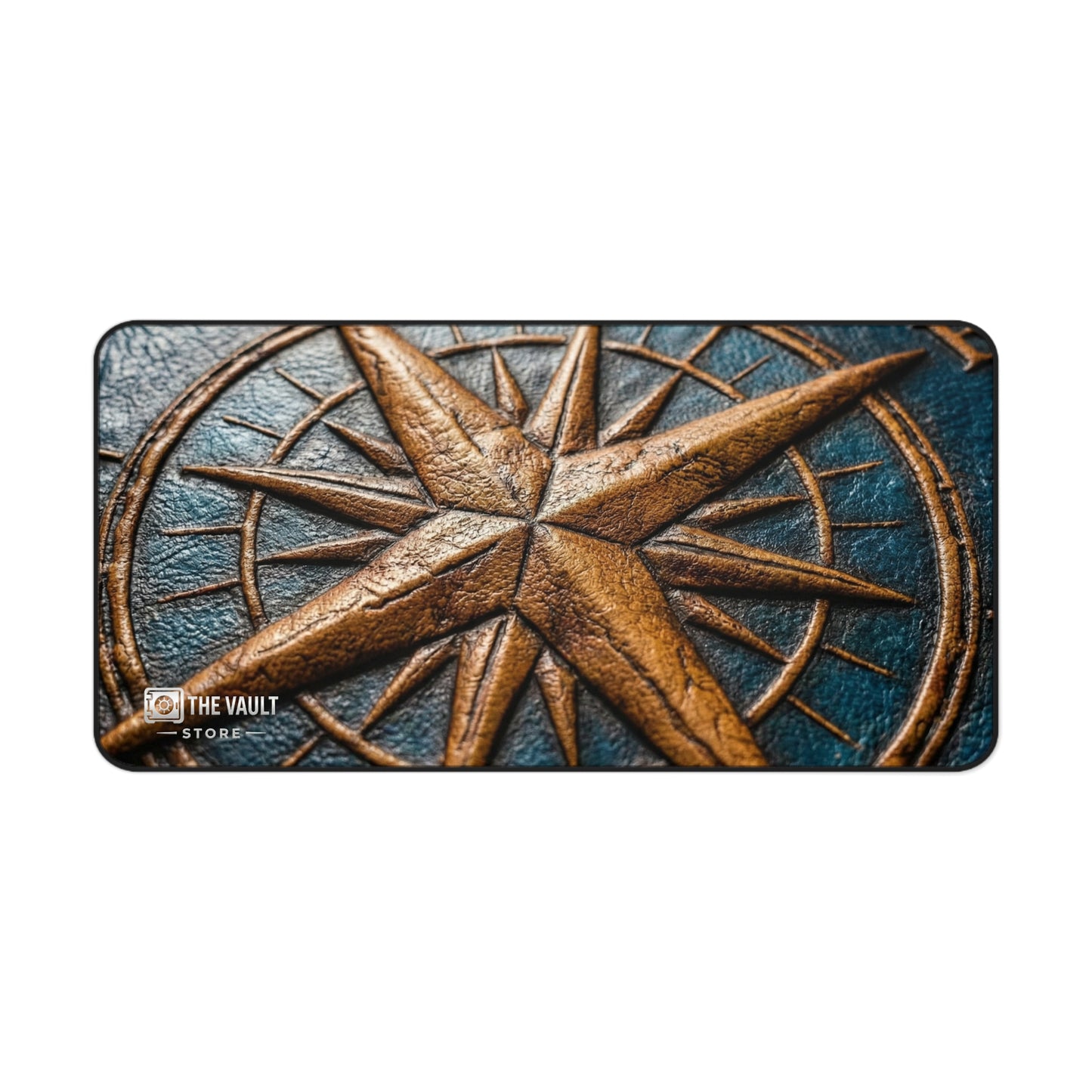 Embossed Leather Compass Rose Desk Mat