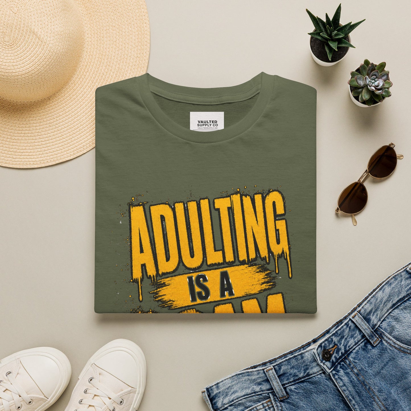 Adulting Is a Scam T-Shirt — Funny Adult Humor Graphic Tee