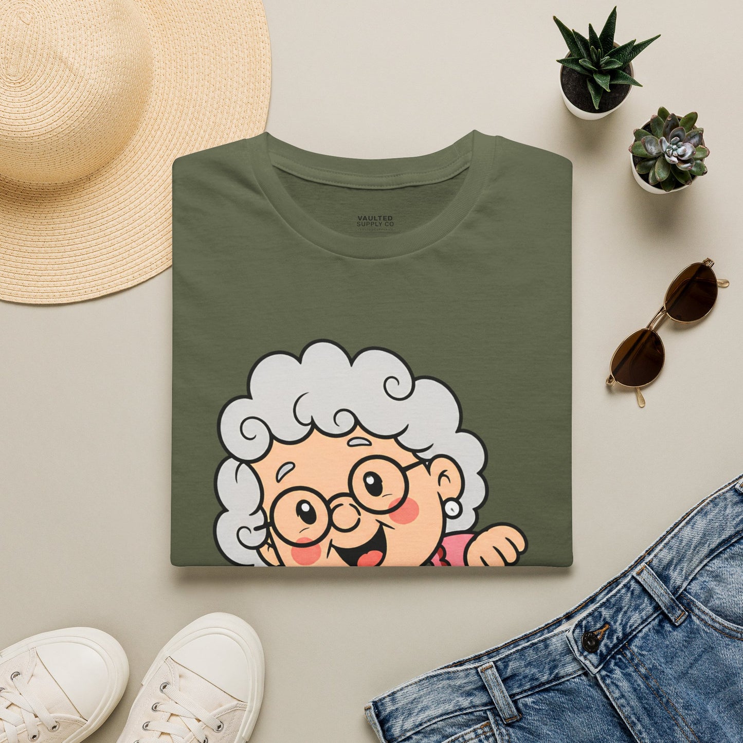 Grandma Cartoon T-Shirt — "I'm with Papa" Cute Family Tee