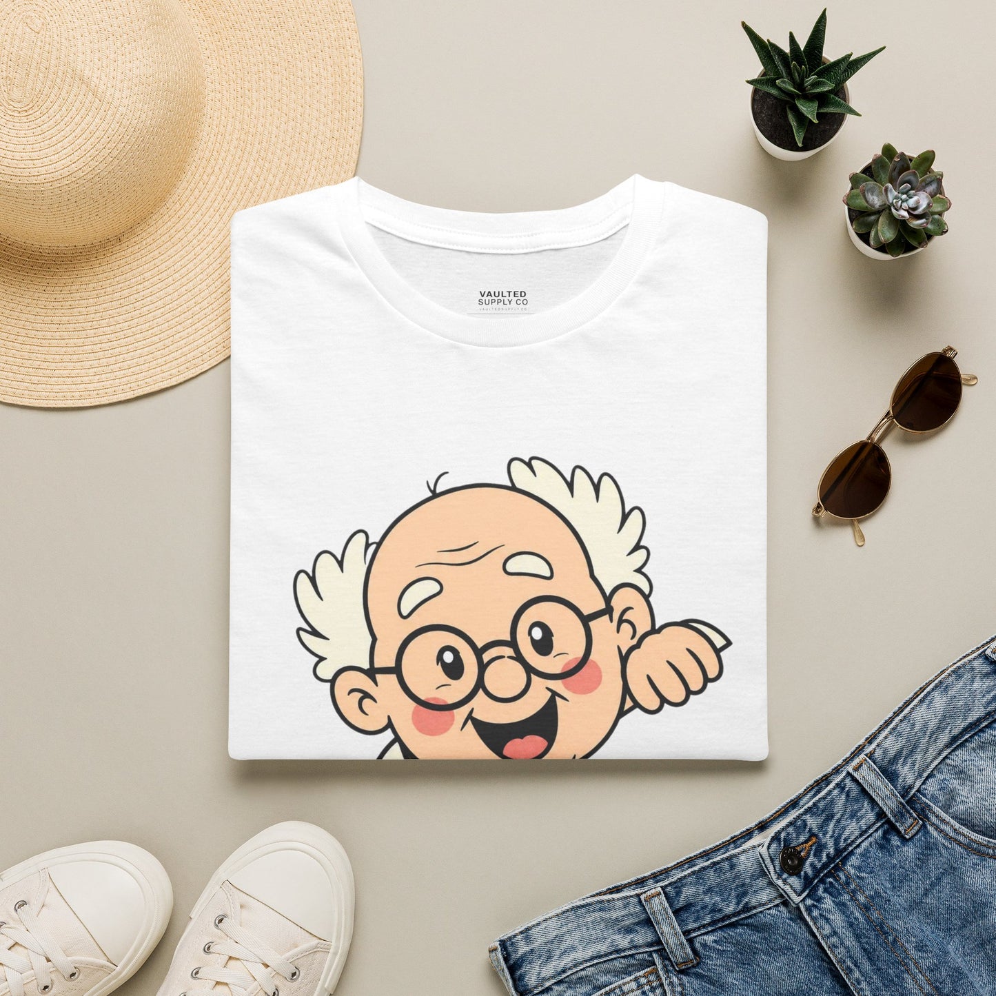Grandpa Face T-Shirt — "I'm with MiMi" Cute Family Grandpa Tee