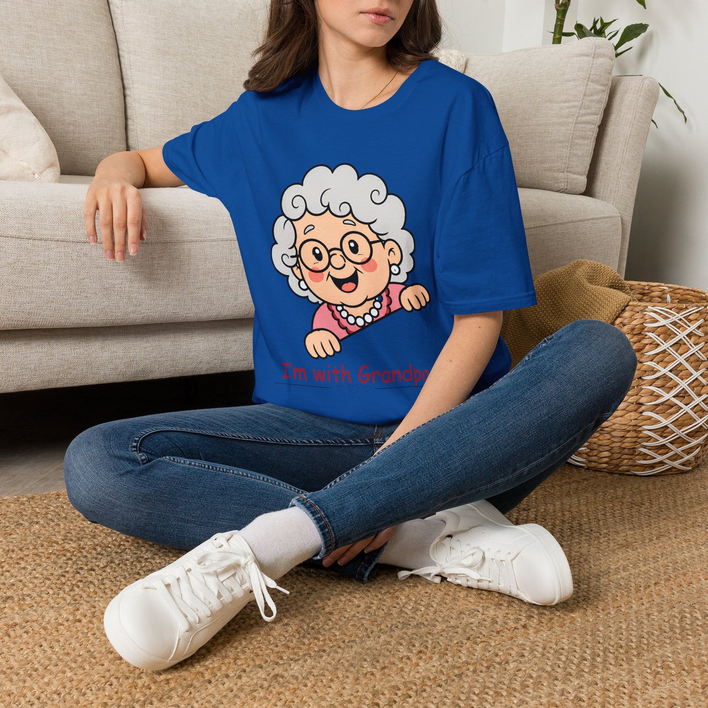 Grandma Peeking T-Shirt — "I’m with Grandpa" Cute Grandparent Graphic Tee