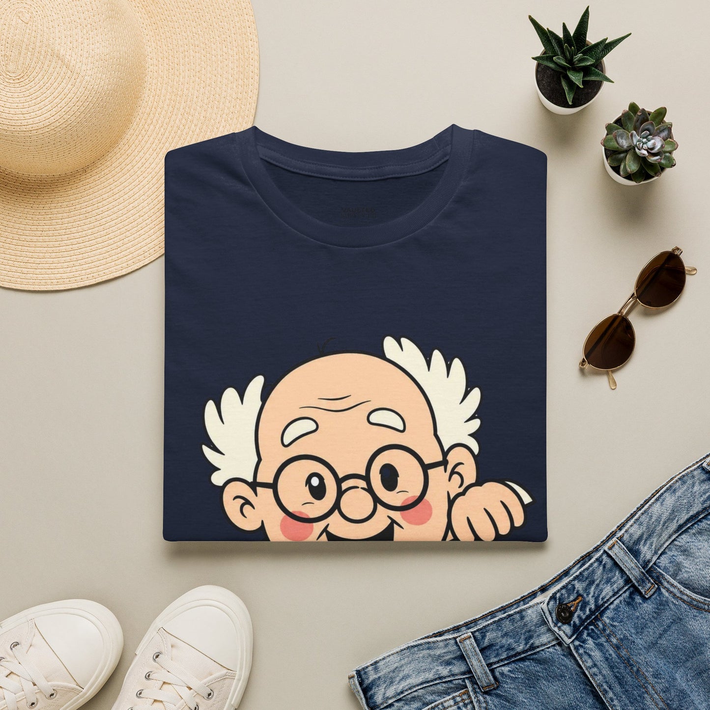 Grandpa Peeking T-Shirt — "I'm with LaLa" Cute Retro Grandpa Graphic Tee
