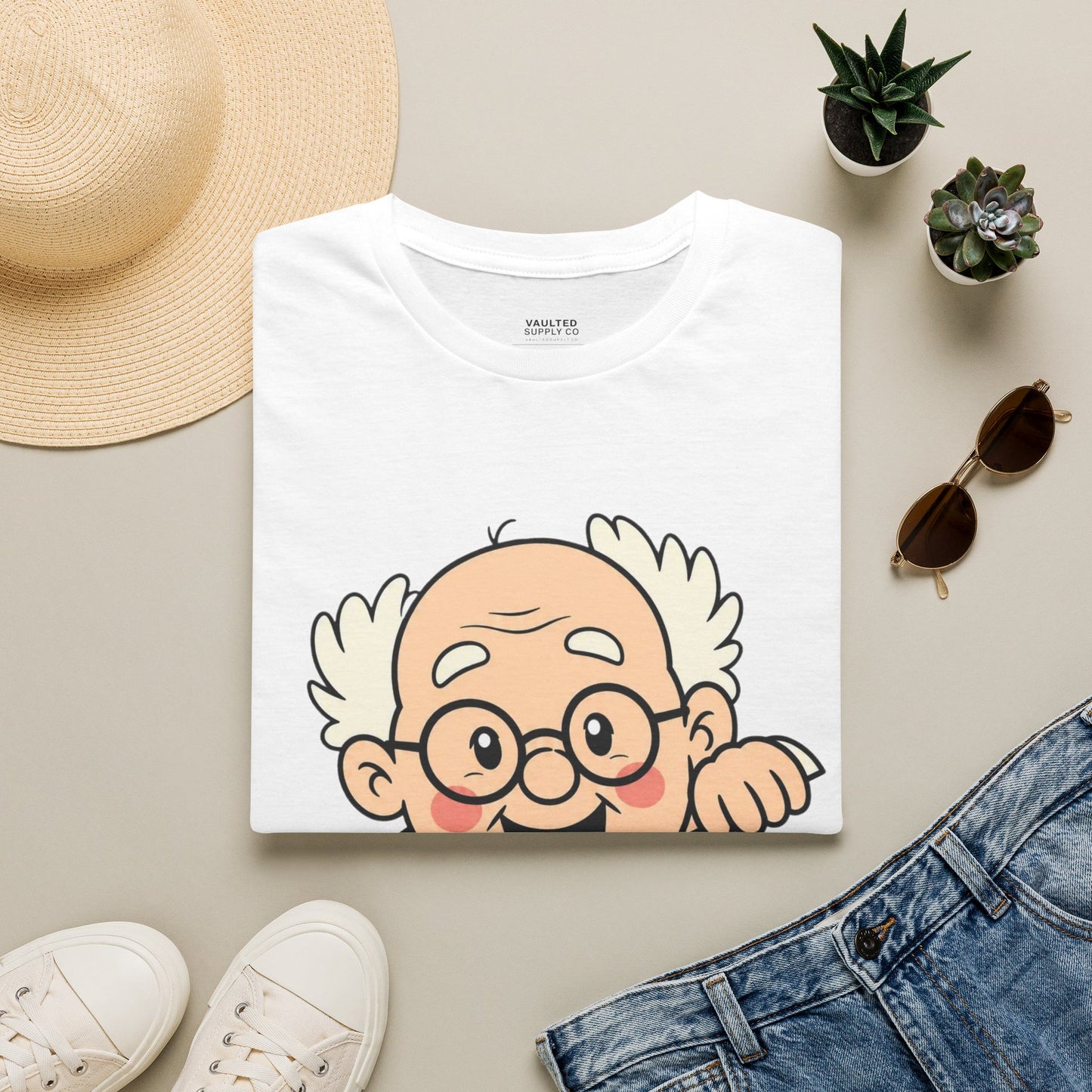 Grandpa Peeking T-Shirt — "I'm with LaLa" Cute Retro Grandpa Graphic Tee