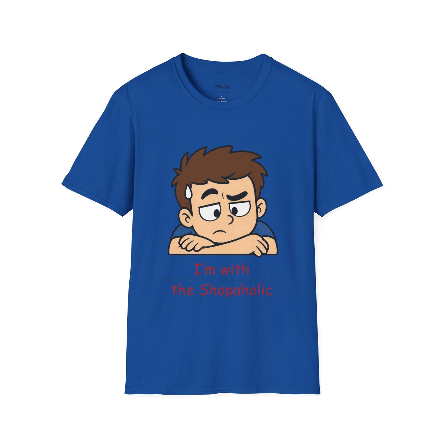 Funny "I'm With the Shopaholic" T-Shirt — Cute Peekaboo Cartoon Tee
