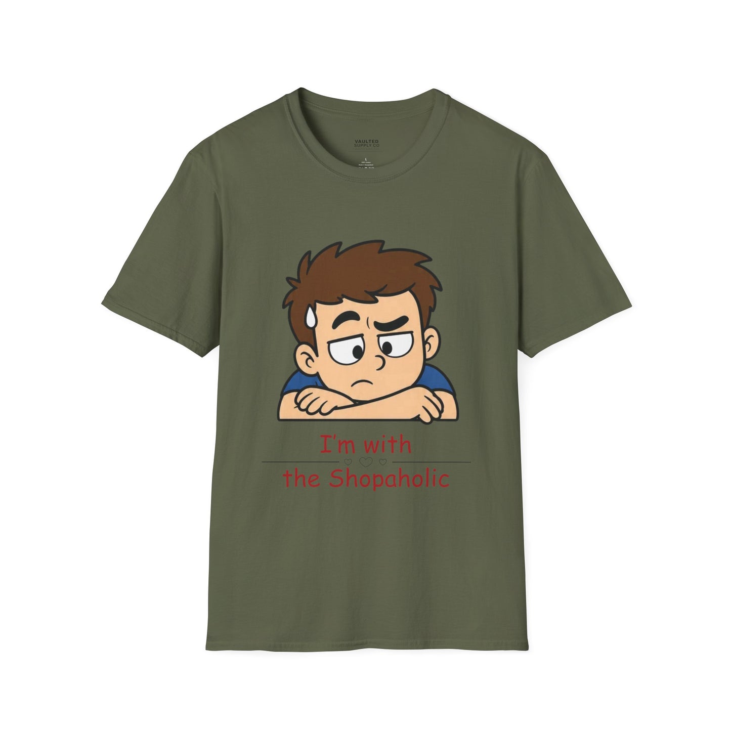 Funny "I'm With the Shopaholic" T-Shirt — Cute Peekaboo Cartoon Tee