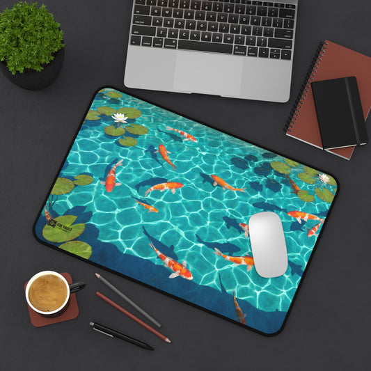 Koi Fish Pond Desk Mat