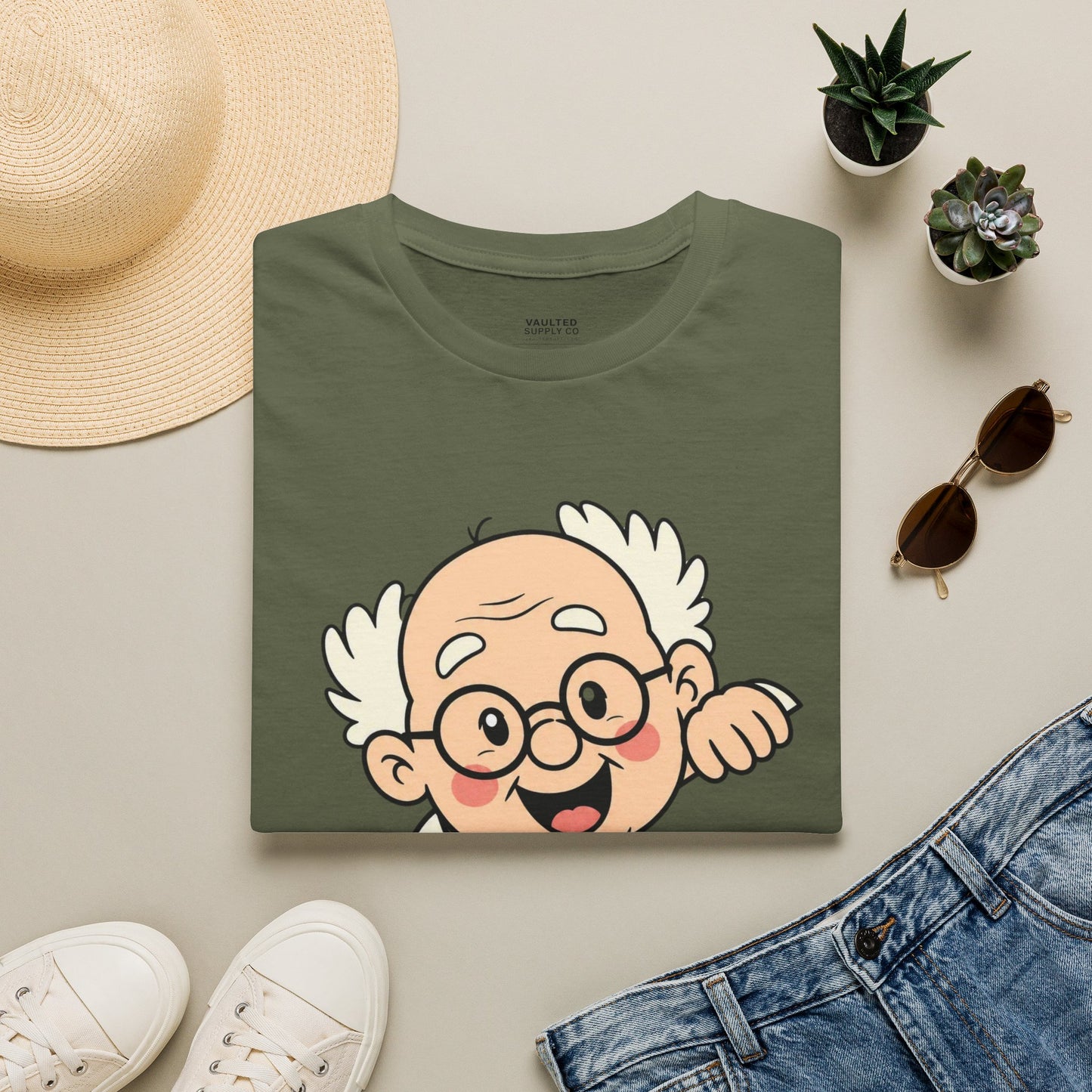 Grandpa Face T-Shirt — "I'm with MiMi" Cute Family Grandpa Tee