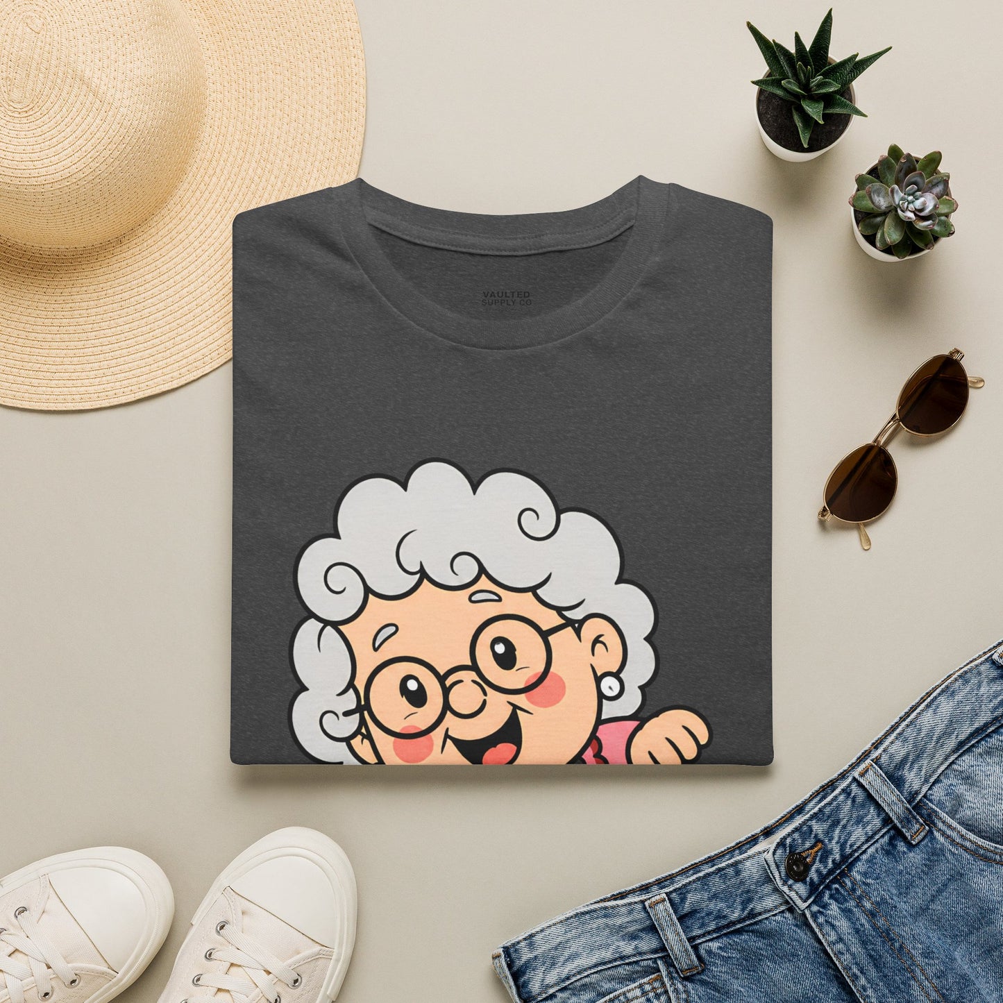 Grandma Cartoon T-Shirt — "I'm with Papa" Cute Family Tee