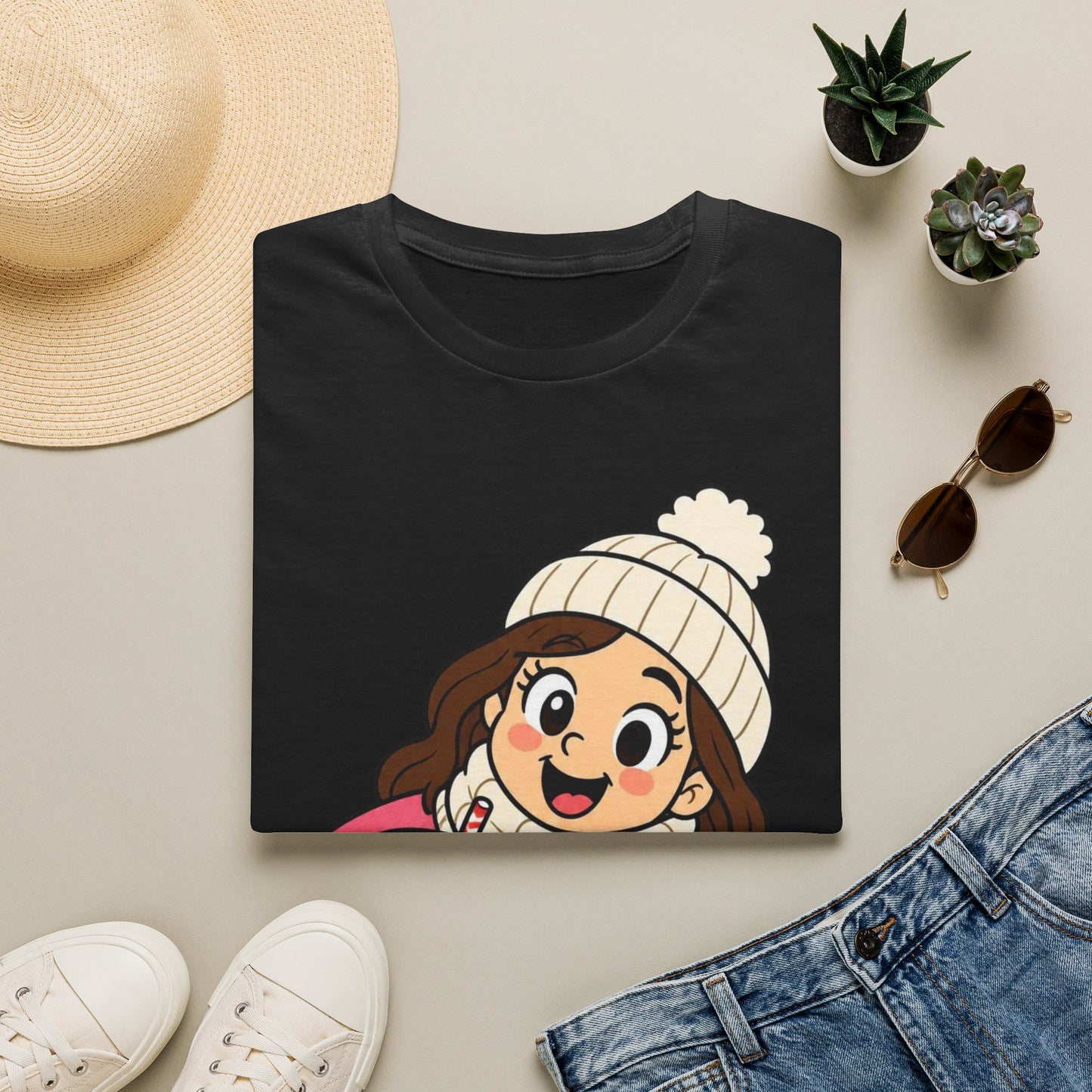 Cute Winter Girl T-Shirt — "I'm with the Beach Bum" Graphic Tee