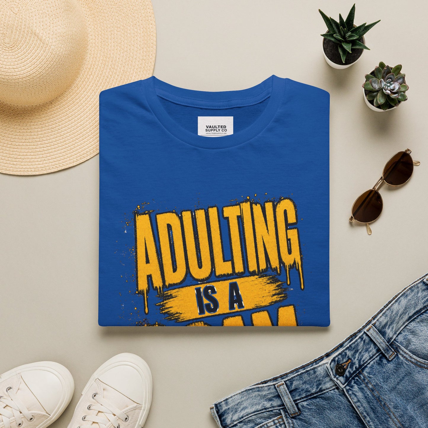 Adulting Is a Scam T-Shirt — Funny Adult Humor Graphic Tee