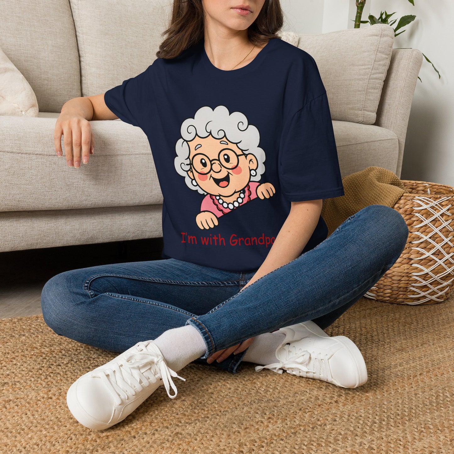 Grandma Peeking T-Shirt — "I’m with Grandpa" Cute Grandparent Graphic Tee