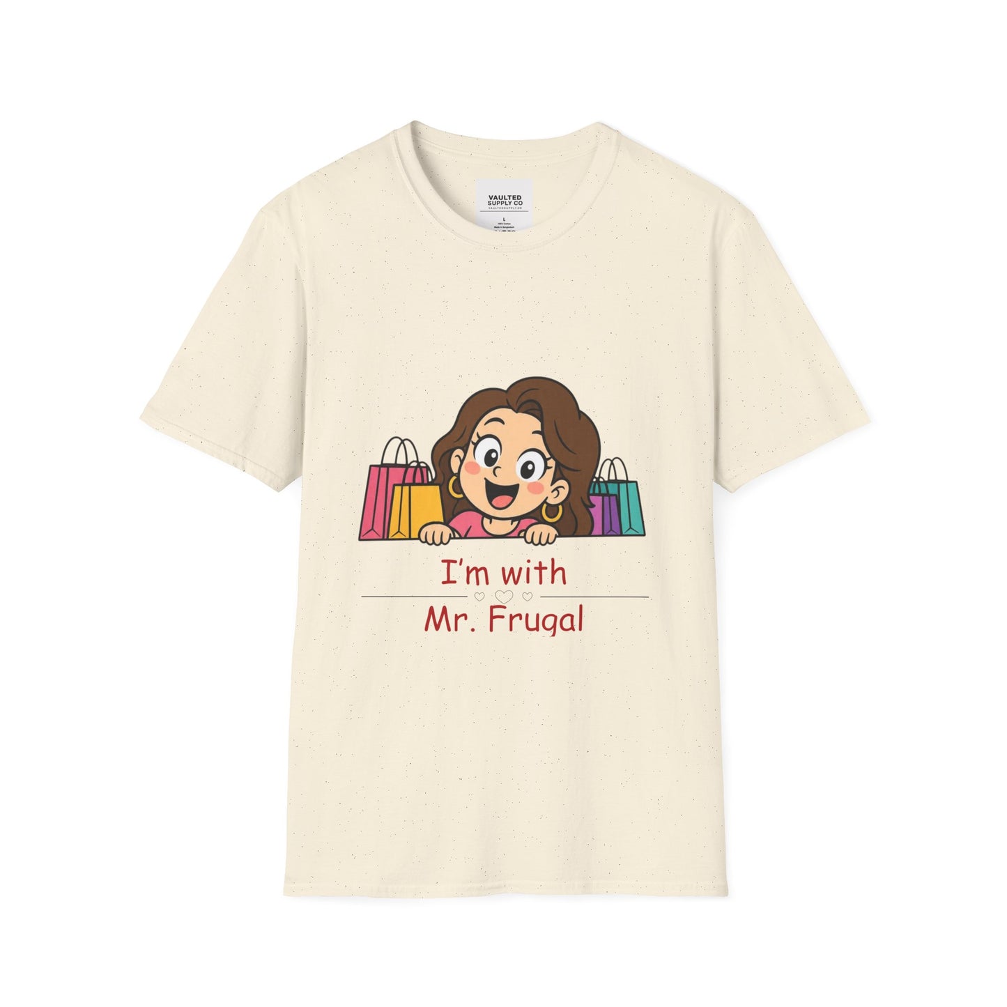 I'm With Mr. Frugal T-Shirt — Cute Shopper Graphic Tee for Bargain Lovers