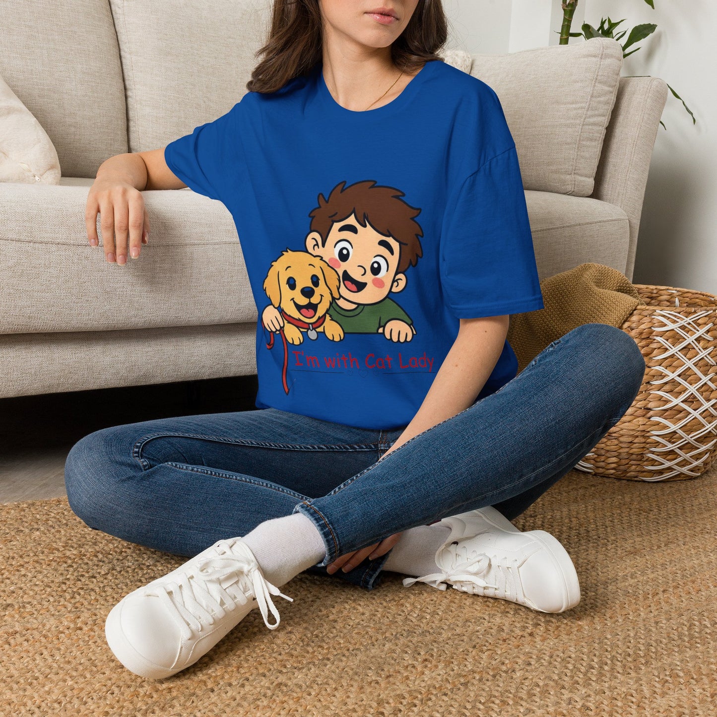 I'm With Cat Lady T-Shirt — Cute Cartoon Pet Lover Tee