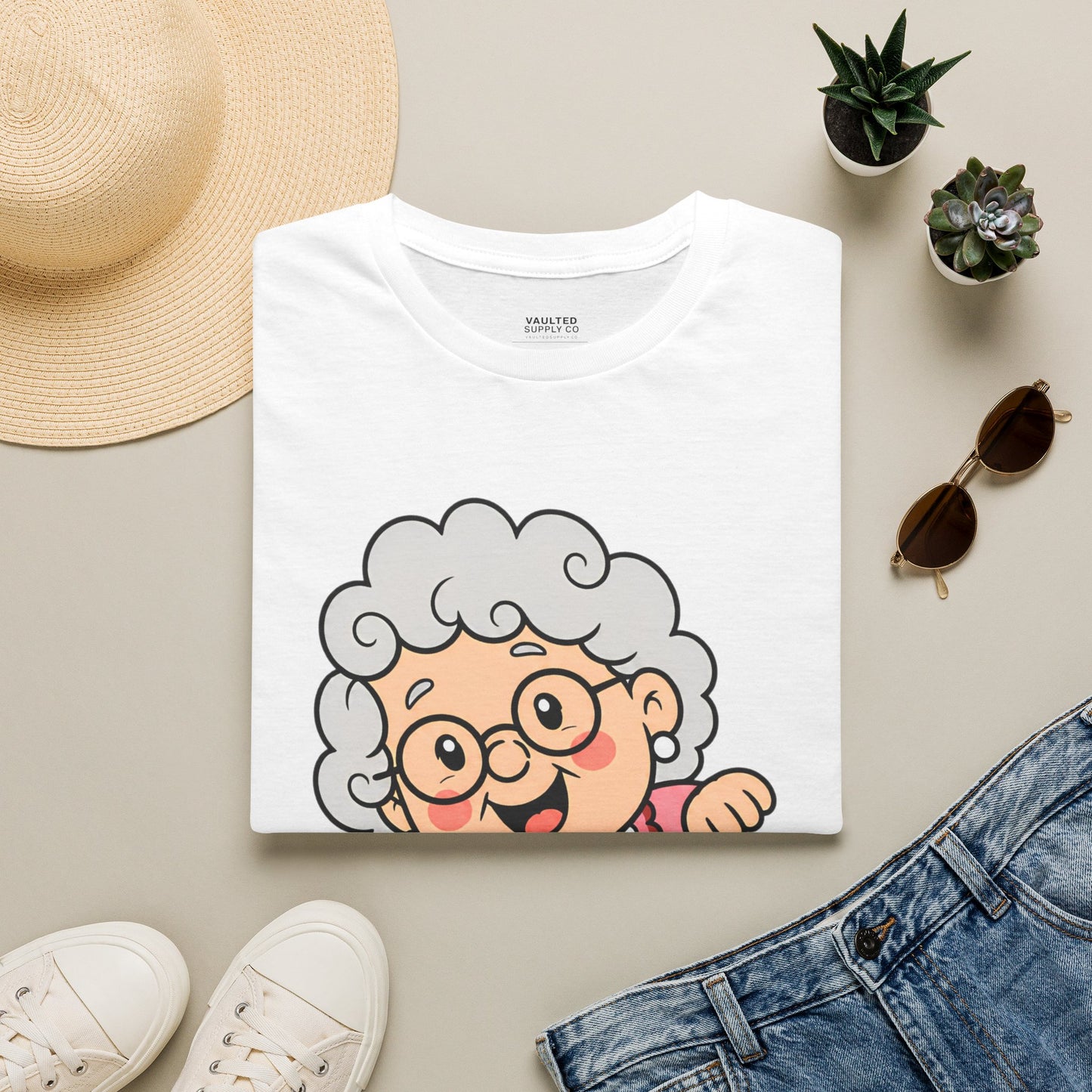 Grandma Cartoon T-Shirt — "I'm with Papa" Cute Family Tee