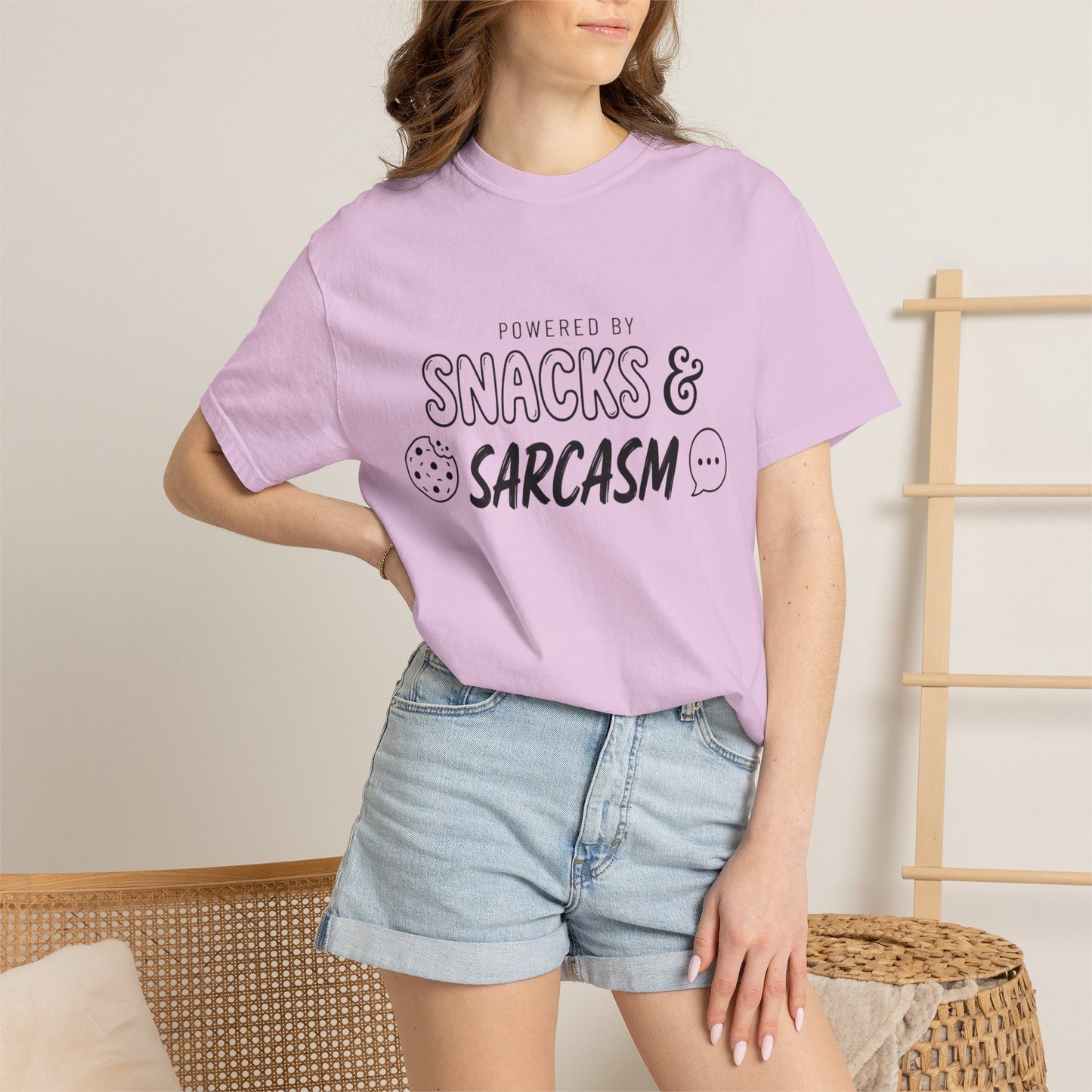 Funny "Snacks and Sarcasm" T-Shirt
