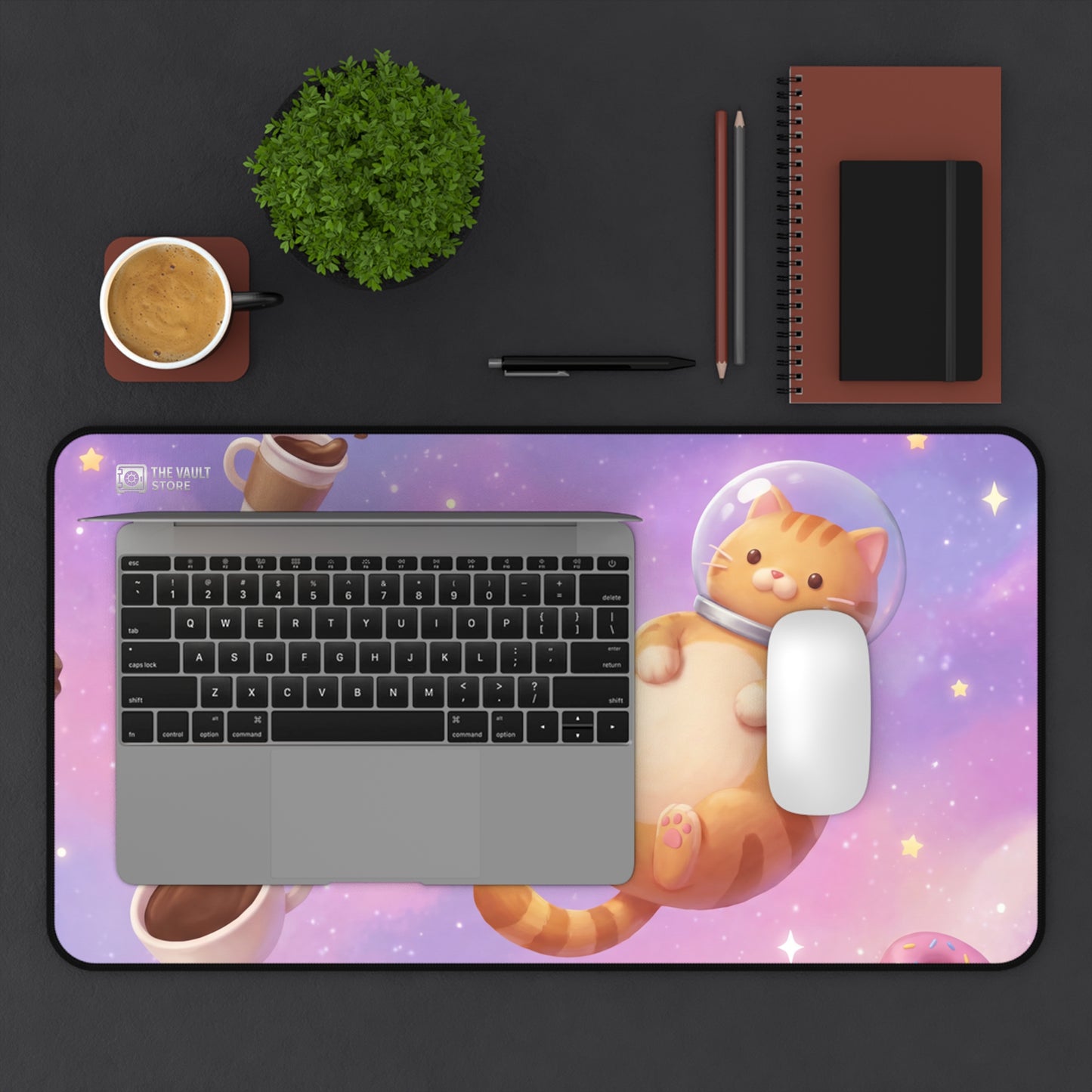 Cosmic Cat Cafe Desk Mat