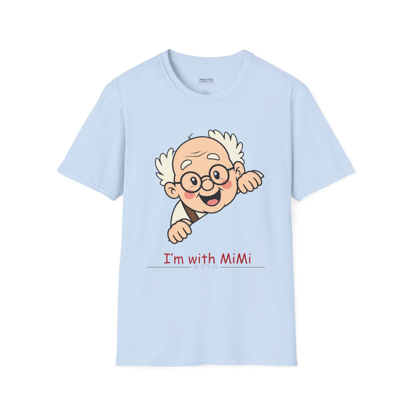 Grandpa Face T-Shirt — "I'm with MiMi" Cute Family Grandpa Tee