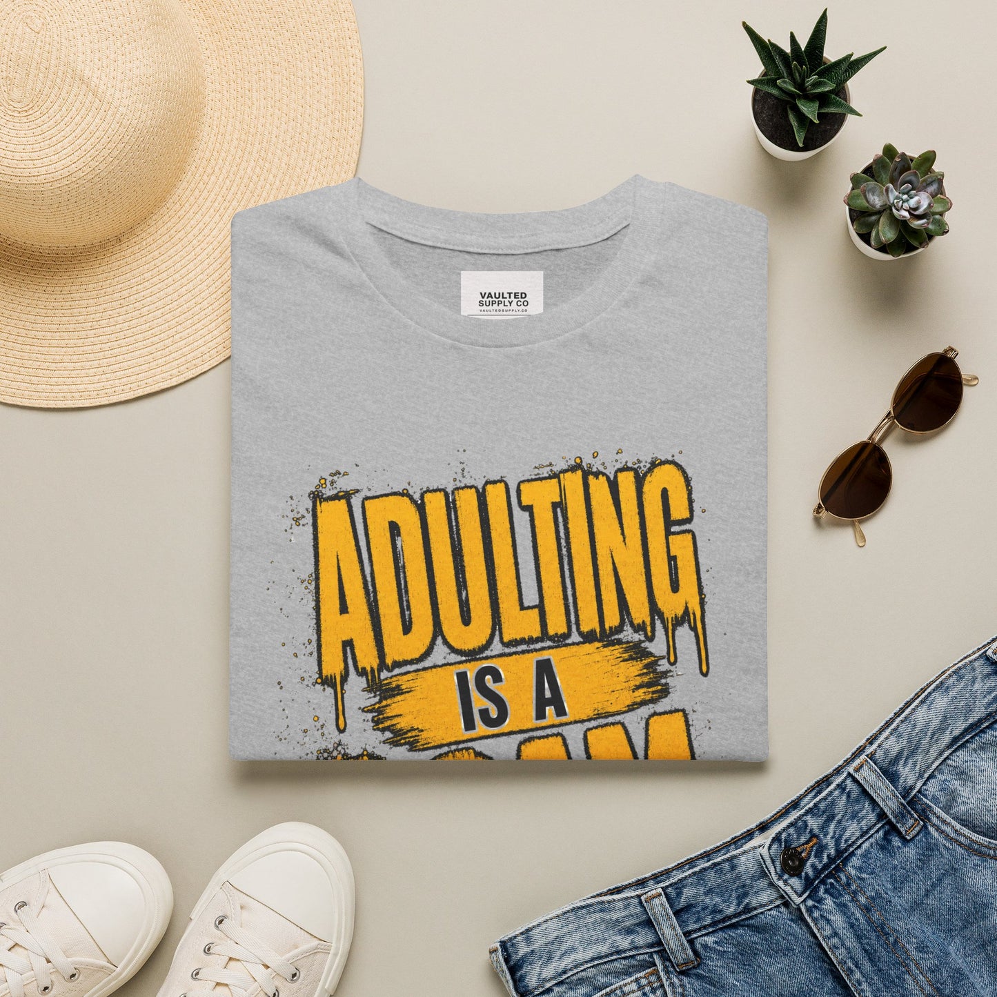 Adulting Is a Scam T-Shirt — Funny Adult Humor Graphic Tee