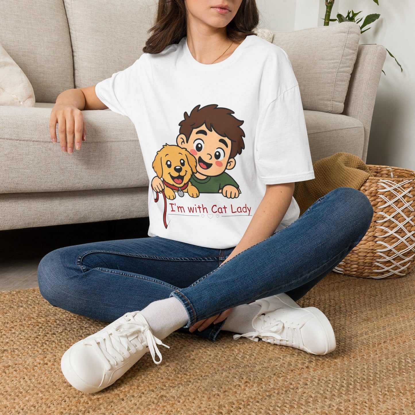 I'm With Cat Lady T-Shirt — Cute Cartoon Pet Lover Tee