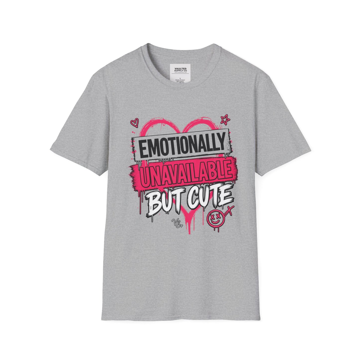 T-Shirt — "Emotionally Unavailable But Cute" Graphic Tee