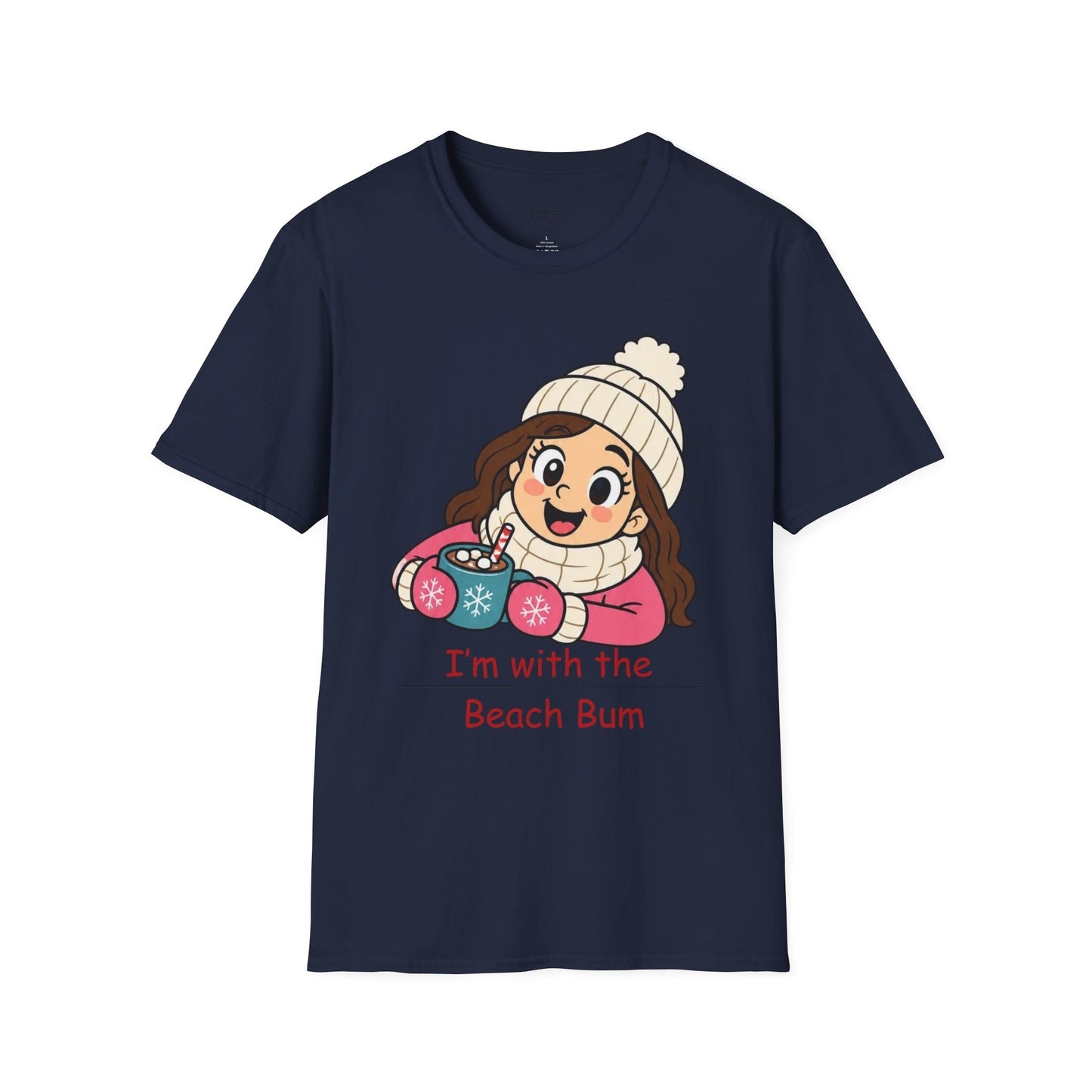 Cute Winter Girl T-Shirt — "I'm with the Beach Bum" Graphic Tee