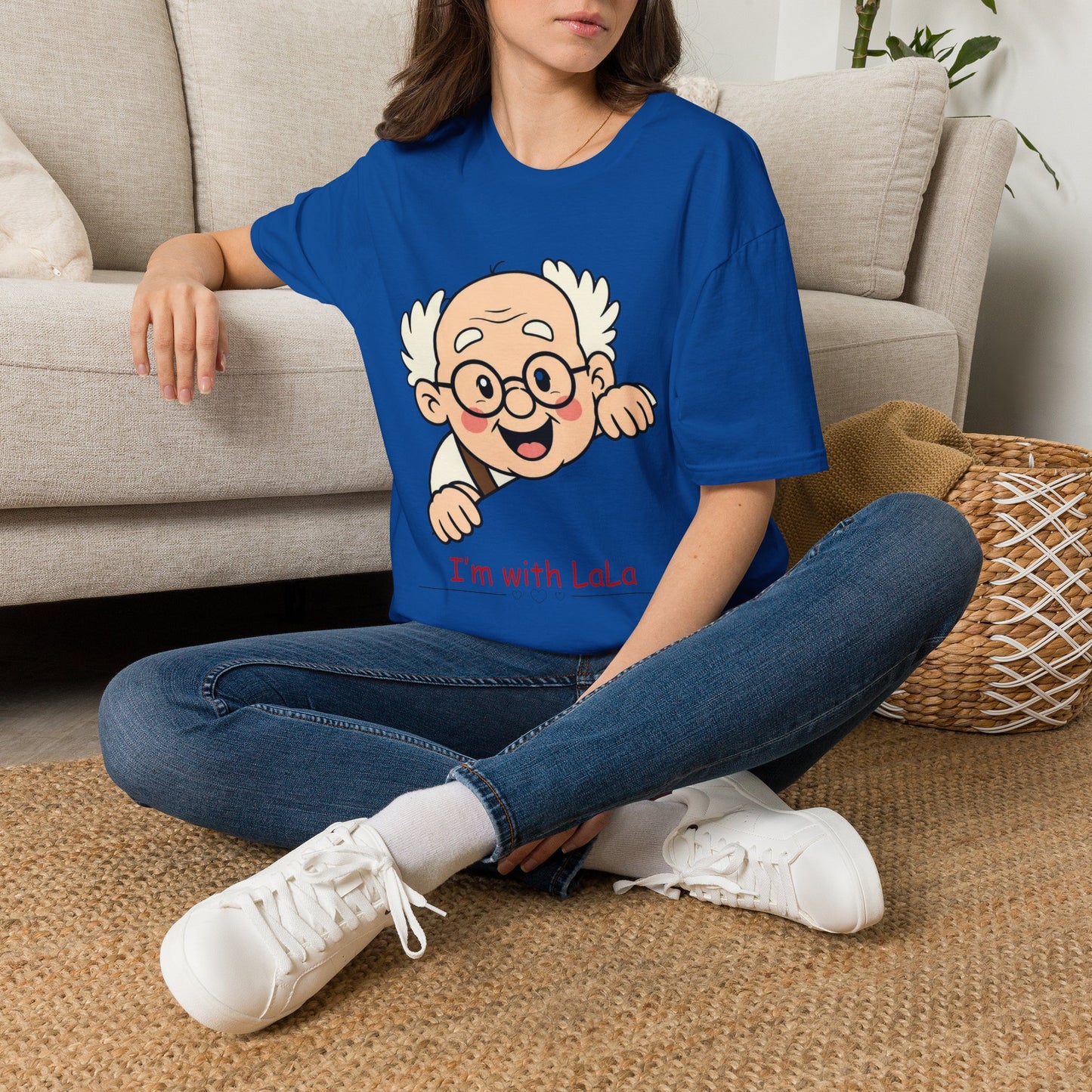 Grandpa Peeking T-Shirt — "I'm with LaLa" Cute Retro Grandpa Graphic Tee