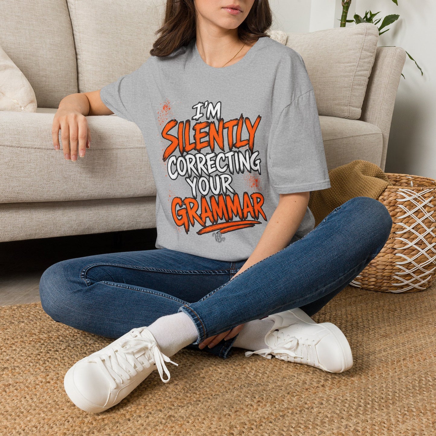 Grammar Humor T-Shirt — "I'm Silently Correcting Your Grammar"