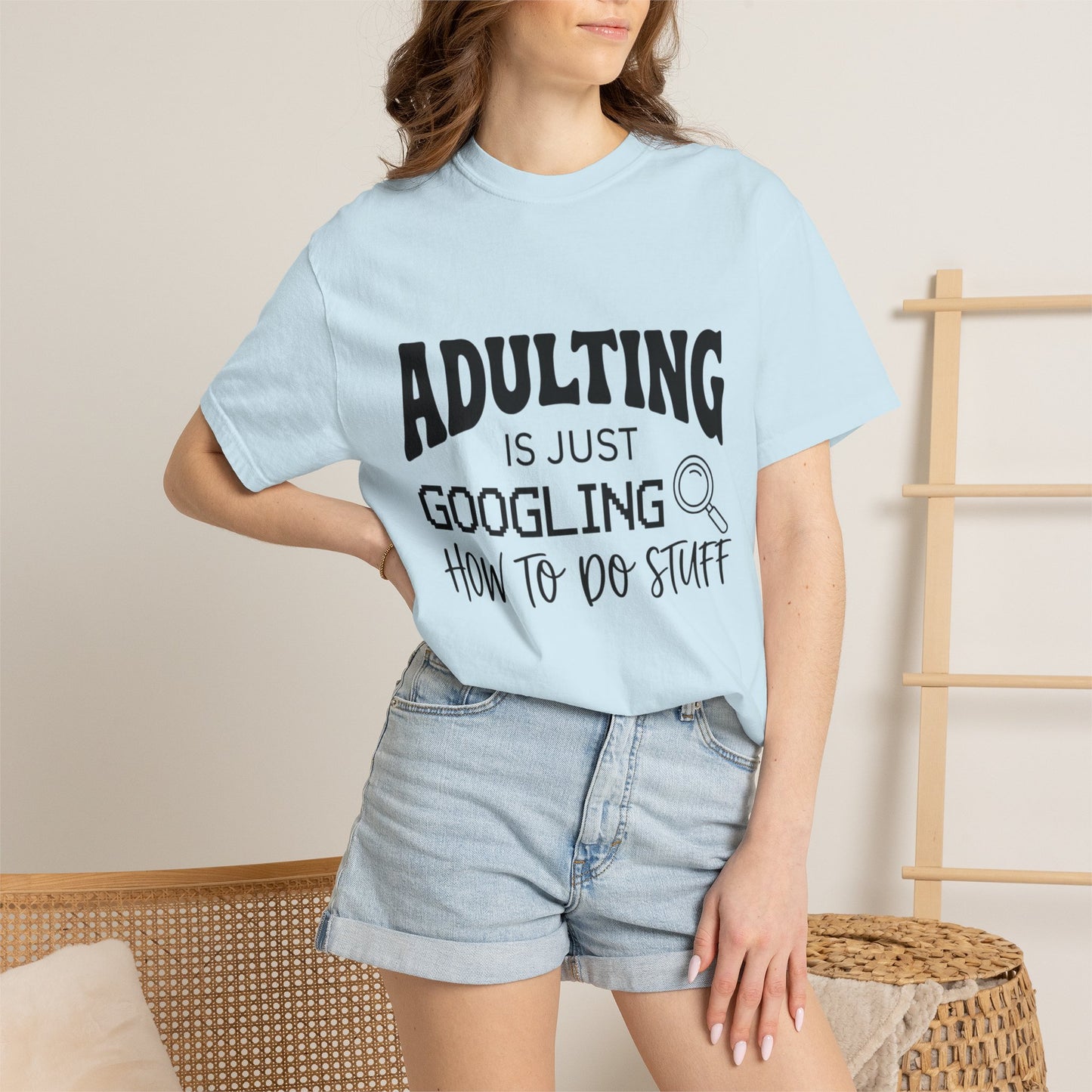 Funny "Adulting is Just Googling How to Do Stuff" T-Shirt
