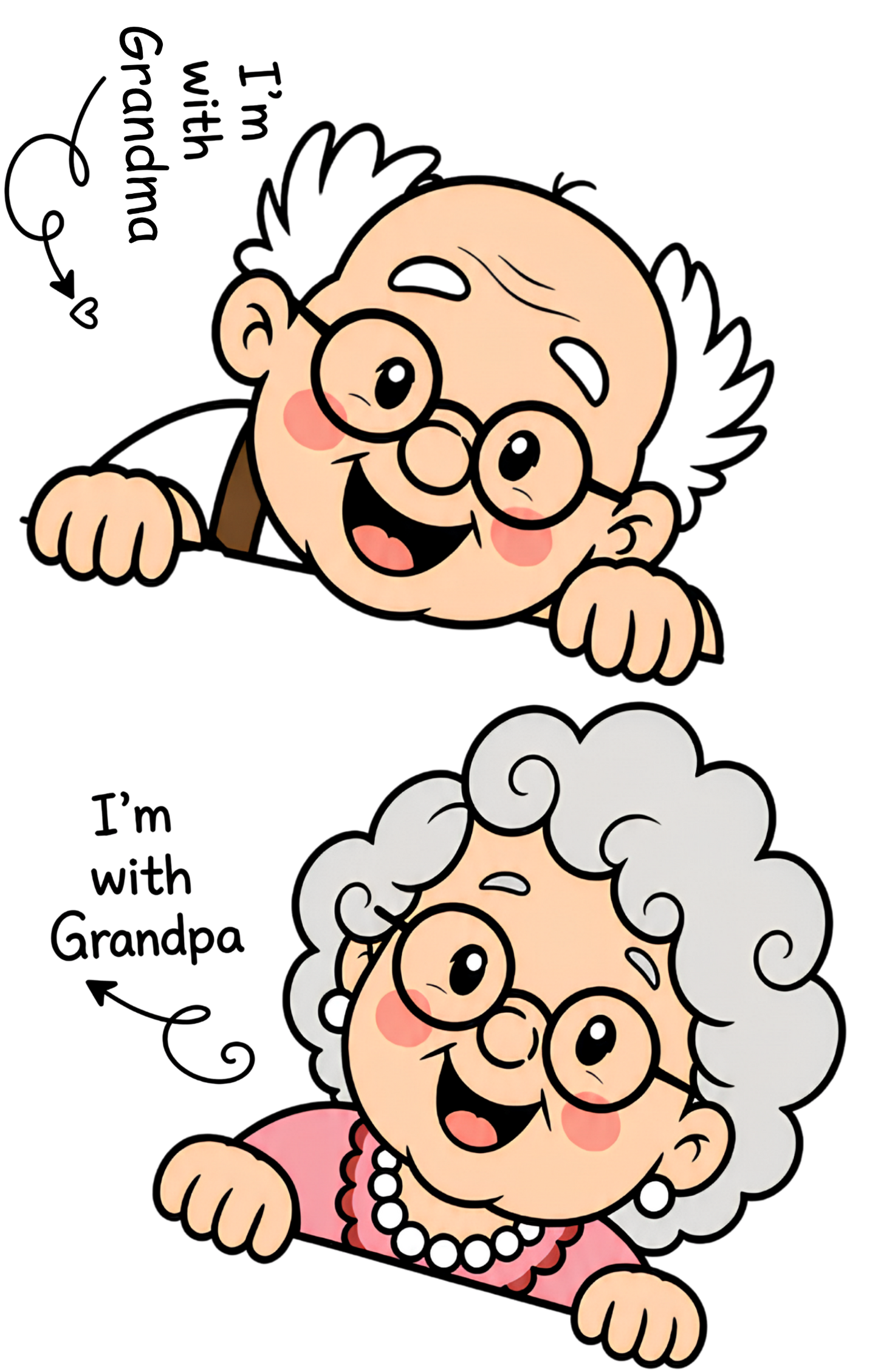 Grandma and Grandpa couple DTF transfer design